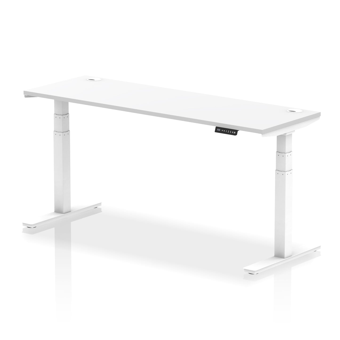 Air Height Adjustable Slimline Desk With Cable Ports - 1200mm, 1400mm, 1600mm, 1800mm - Multiple Colour Options