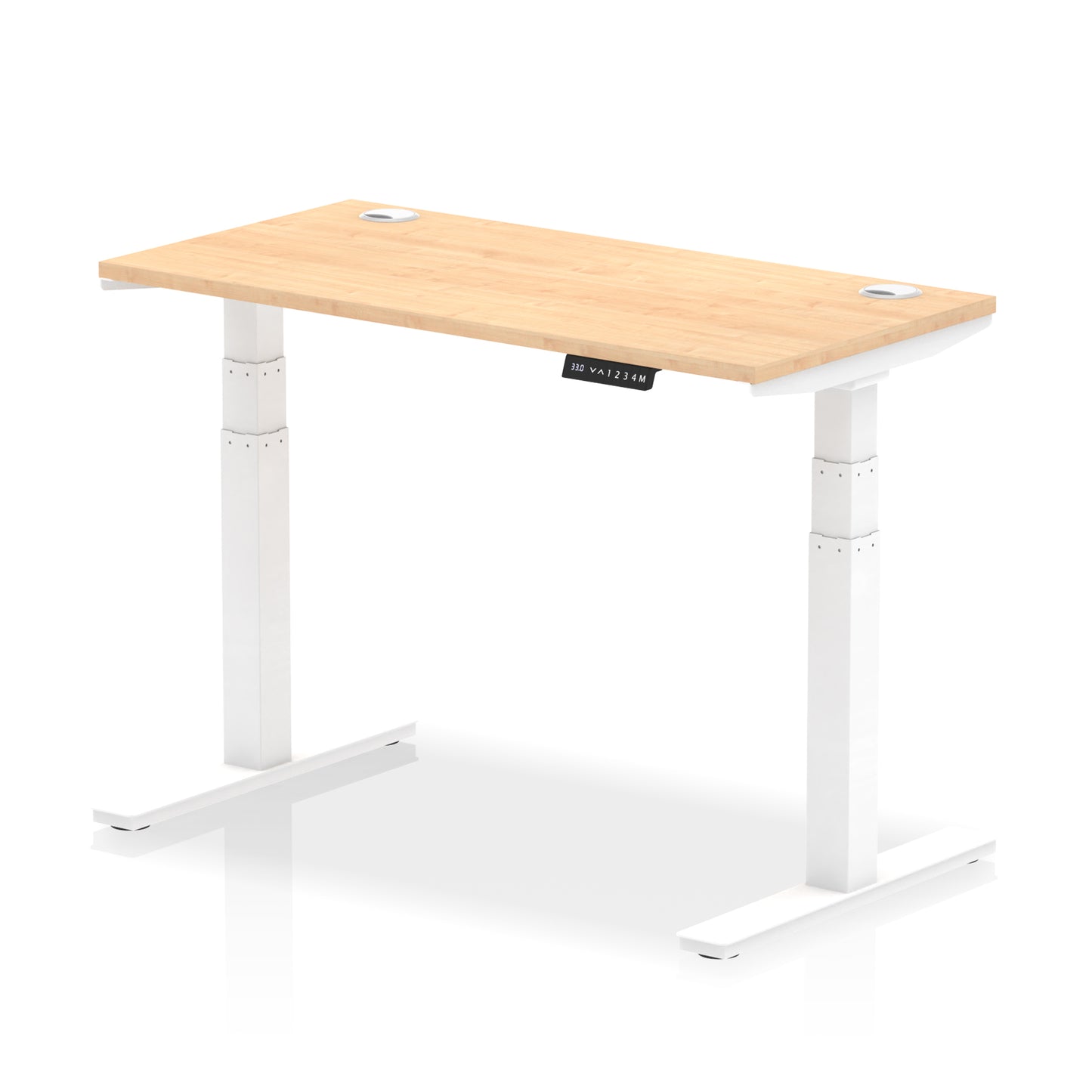 Air Height Adjustable Slimline Desk With Cable Ports - 1200mm, 1400mm, 1600mm, 1800mm - Multiple Colour Options