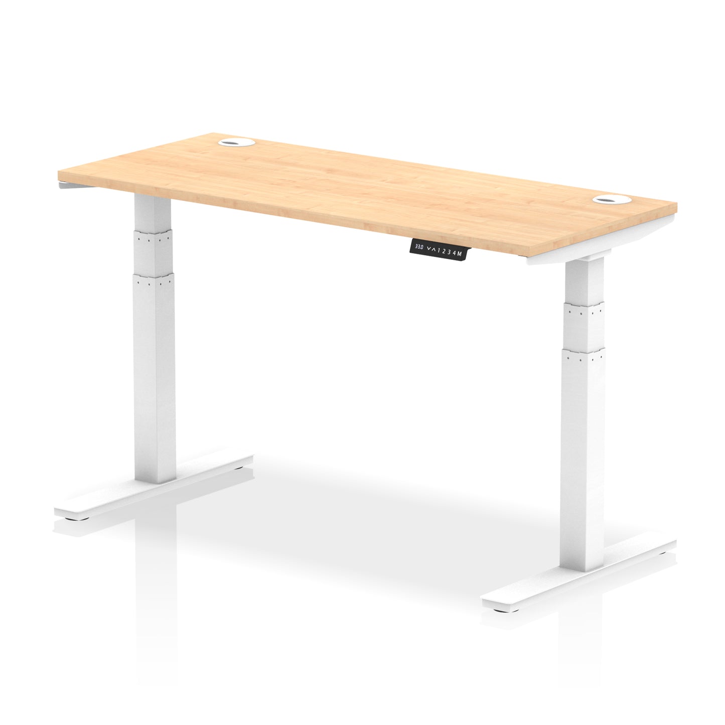 Air Height Adjustable Slimline Desk With Cable Ports - 1200mm, 1400mm, 1600mm, 1800mm - Multiple Colour Options