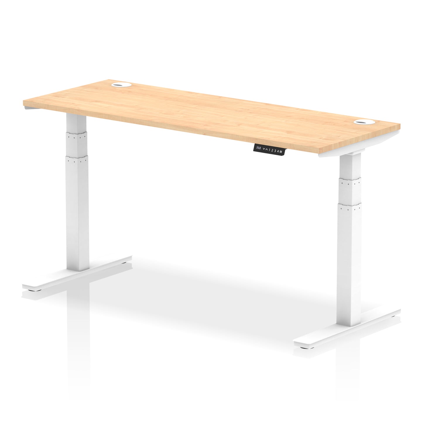 Air Height Adjustable Slimline Desk With Cable Ports - 1200mm, 1400mm, 1600mm, 1800mm - Multiple Colour Options