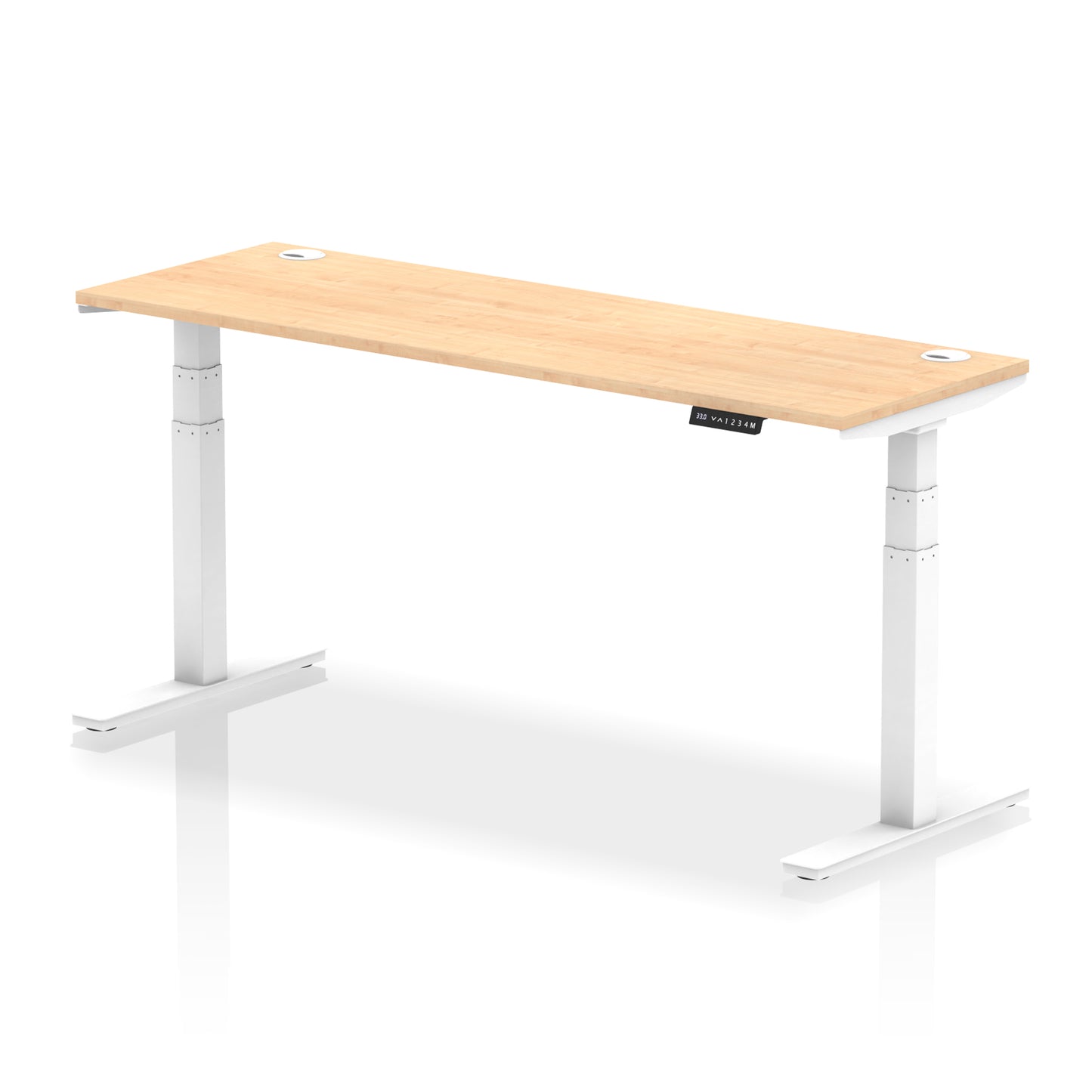 Air Height Adjustable Slimline Desk With Cable Ports - 1200mm, 1400mm, 1600mm, 1800mm - Multiple Colour Options