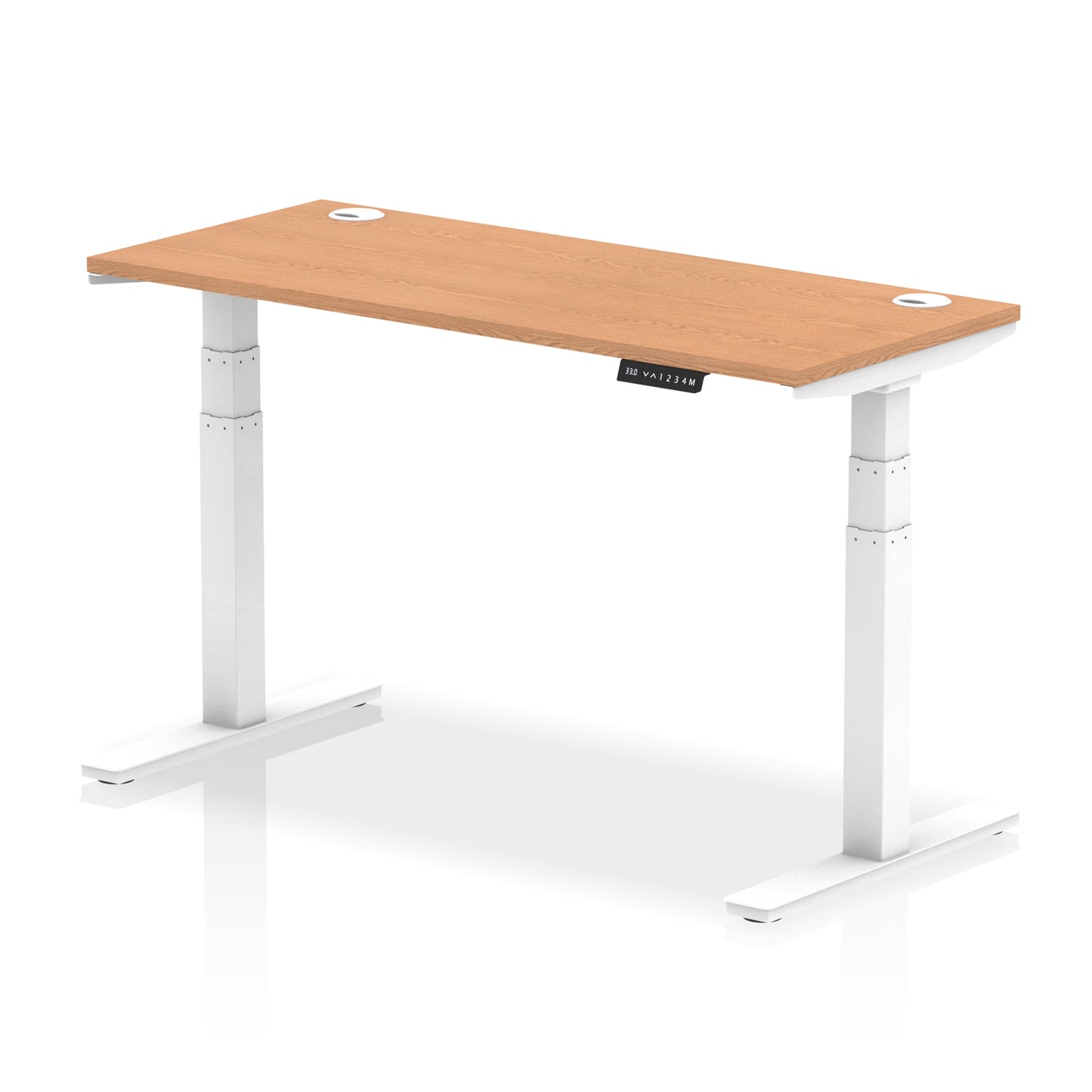 Air Height Adjustable Slimline Desk With Cable Ports - 1200mm, 1400mm, 1600mm, 1800mm - Multiple Colour Options