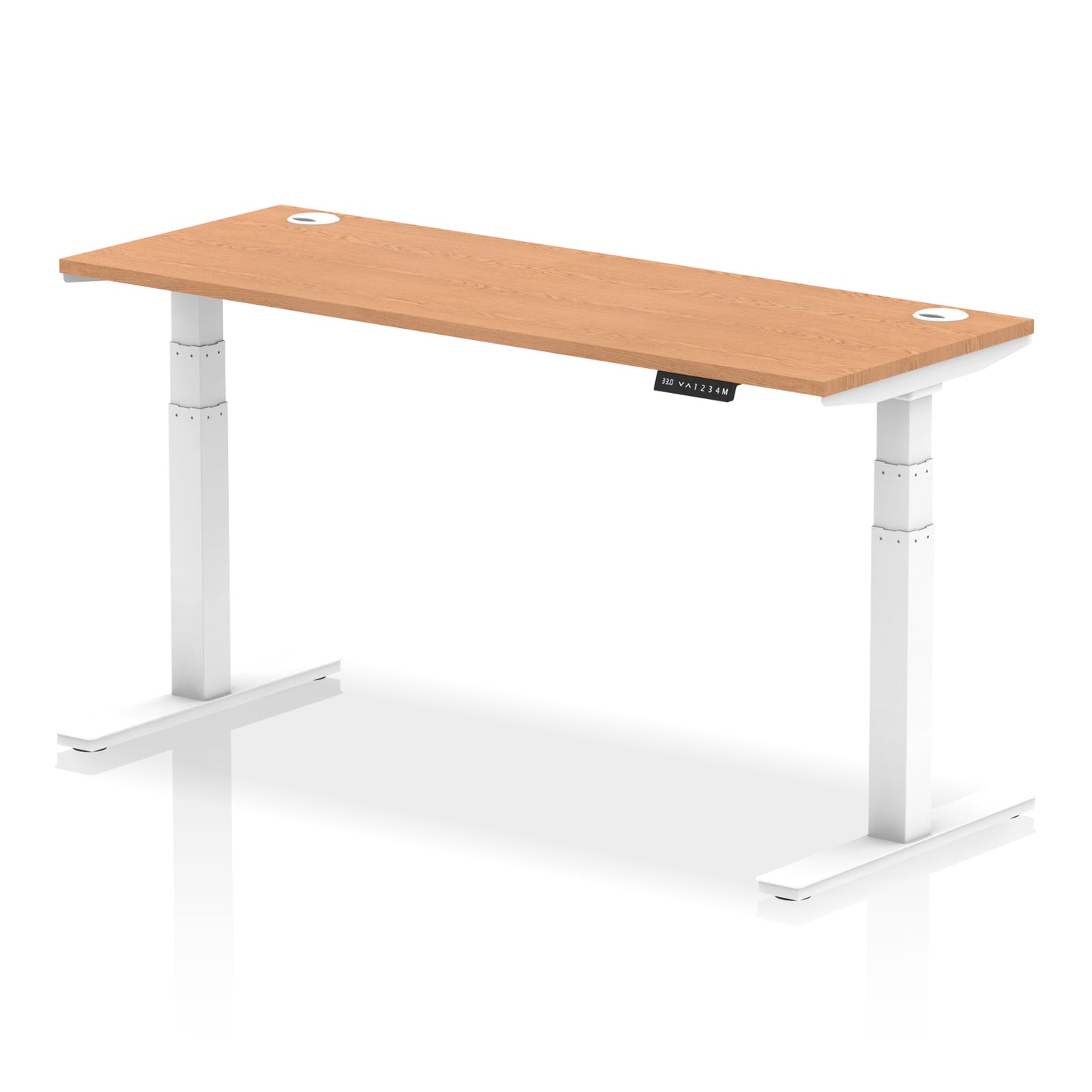 Air Height Adjustable Slimline Desk With Cable Ports - 1200mm, 1400mm, 1600mm, 1800mm - Multiple Colour Options