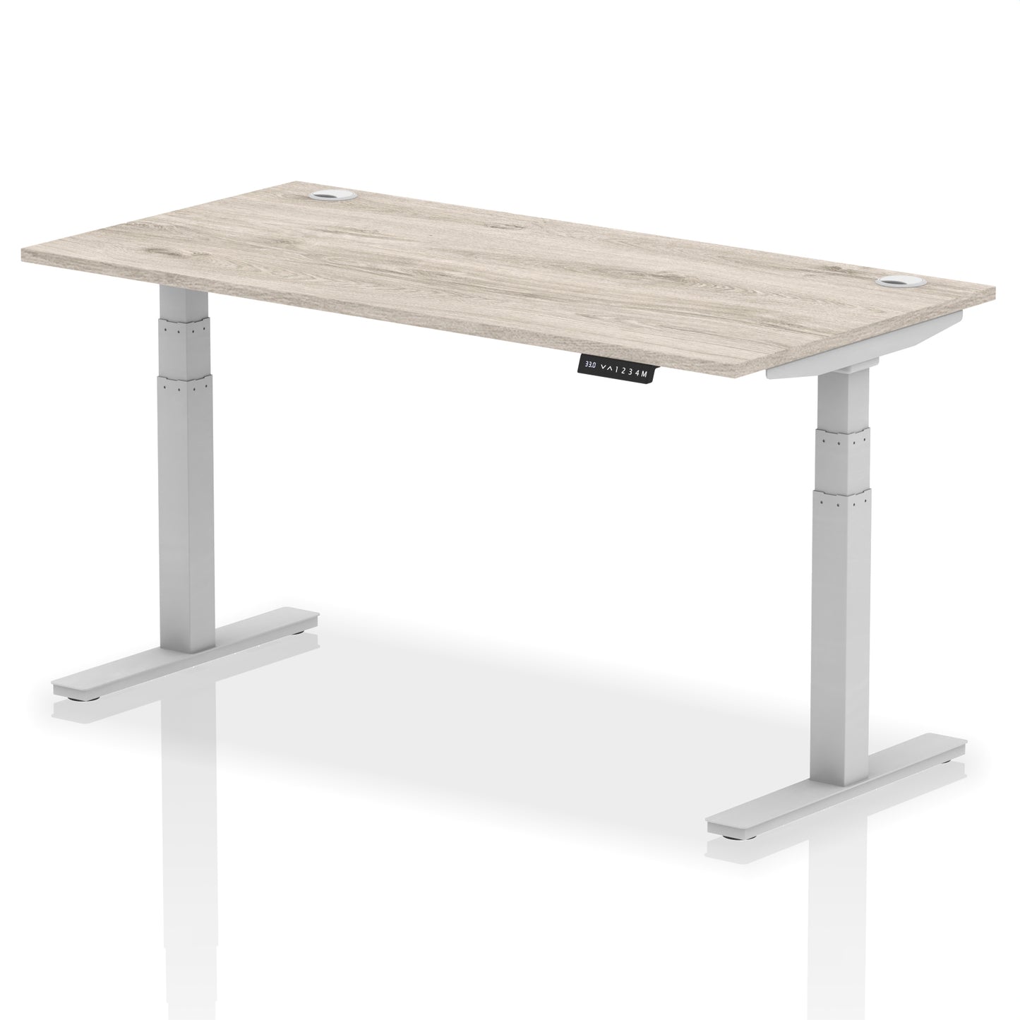 Air Height Adjustable Desk With Cable Ports - 1200mm, 1400mm, 1600mm, 1800mm - Multiple Colour Options
