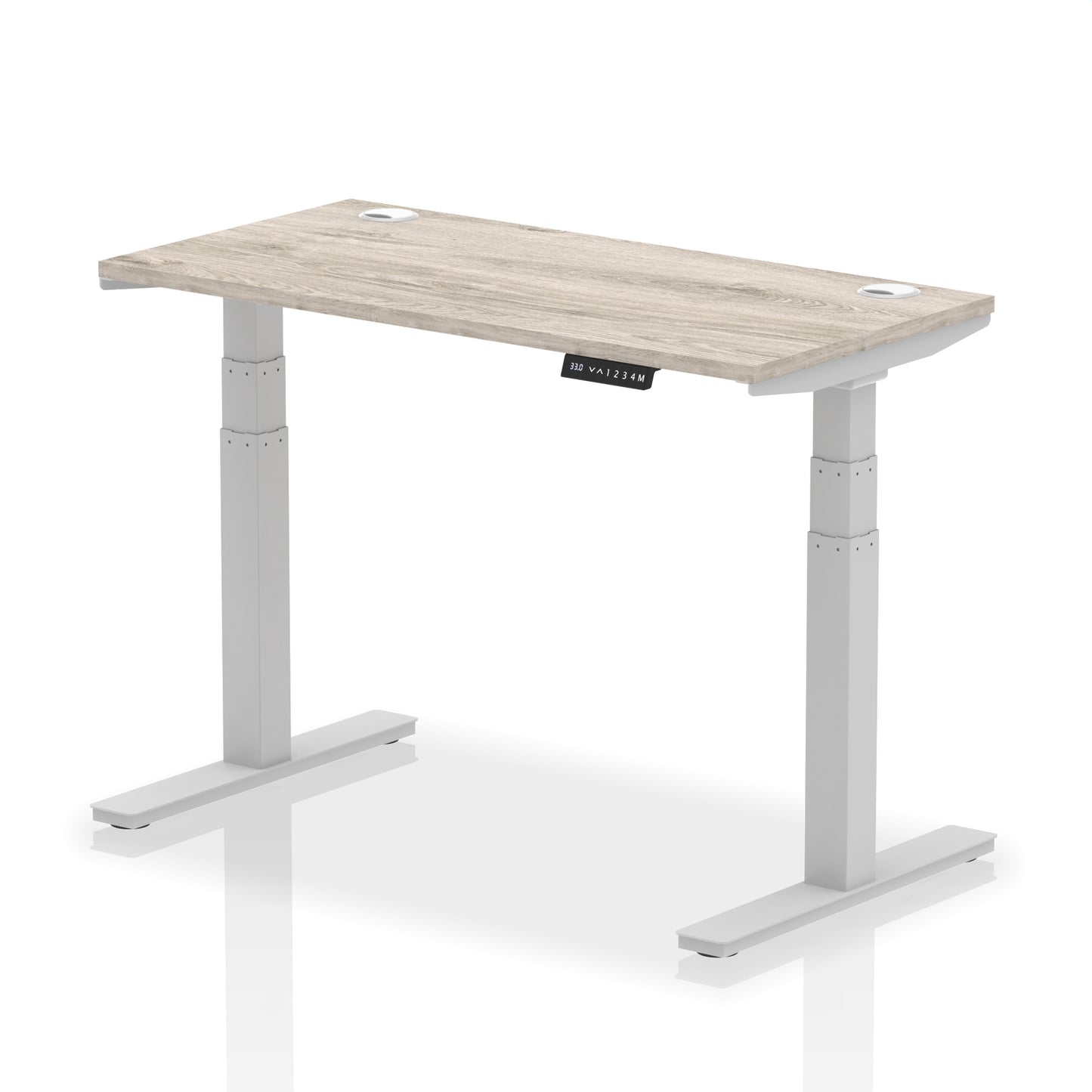 Air Height Adjustable Slimline Desk With Cable Ports - 1200mm, 1400mm, 1600mm, 1800mm - Multiple Colour Options