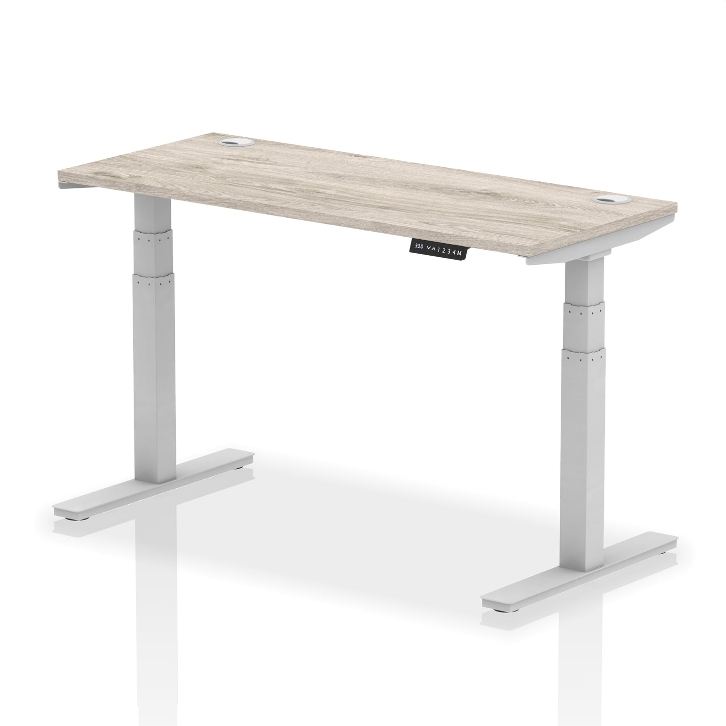 Air Height Adjustable Slimline Desk With Cable Ports - 1200mm, 1400mm, 1600mm, 1800mm - Multiple Colour Options
