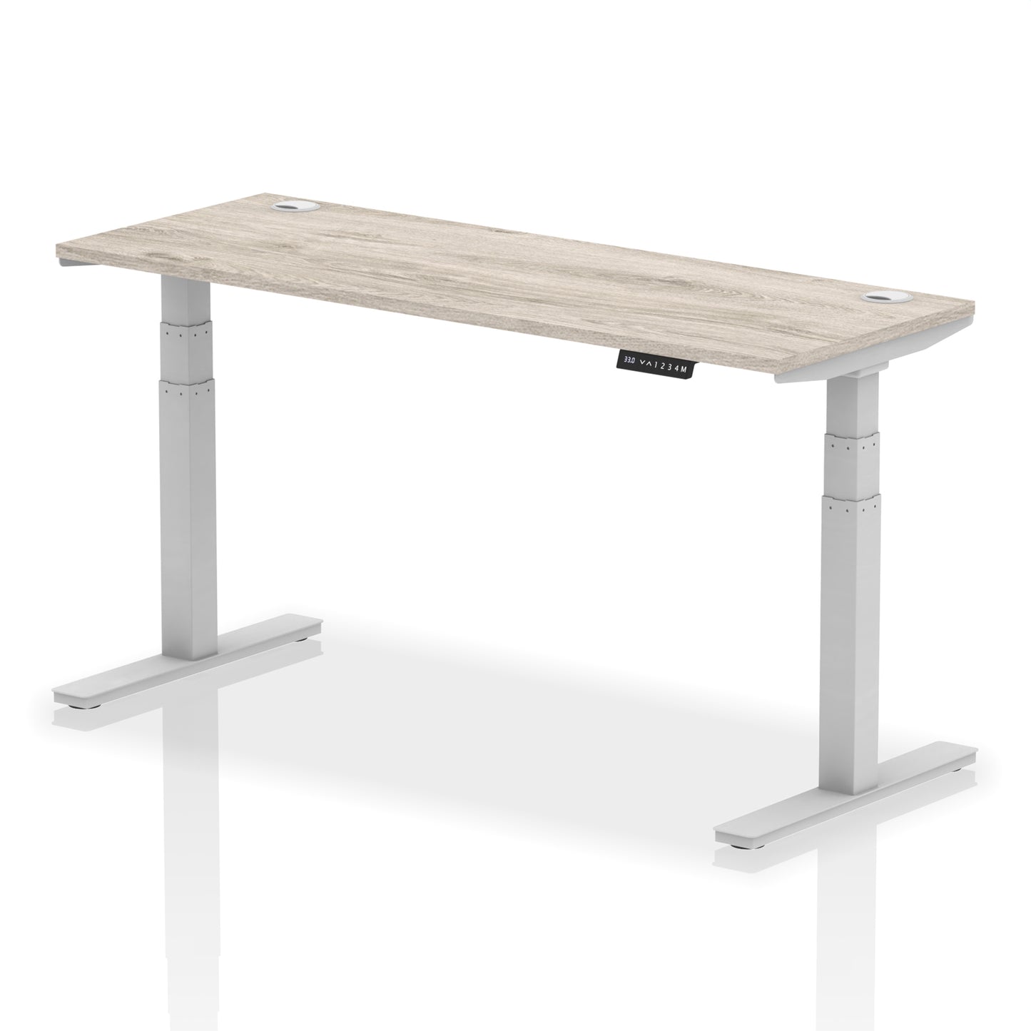 Air Height Adjustable Slimline Desk With Cable Ports - 1200mm, 1400mm, 1600mm, 1800mm - Multiple Colour Options