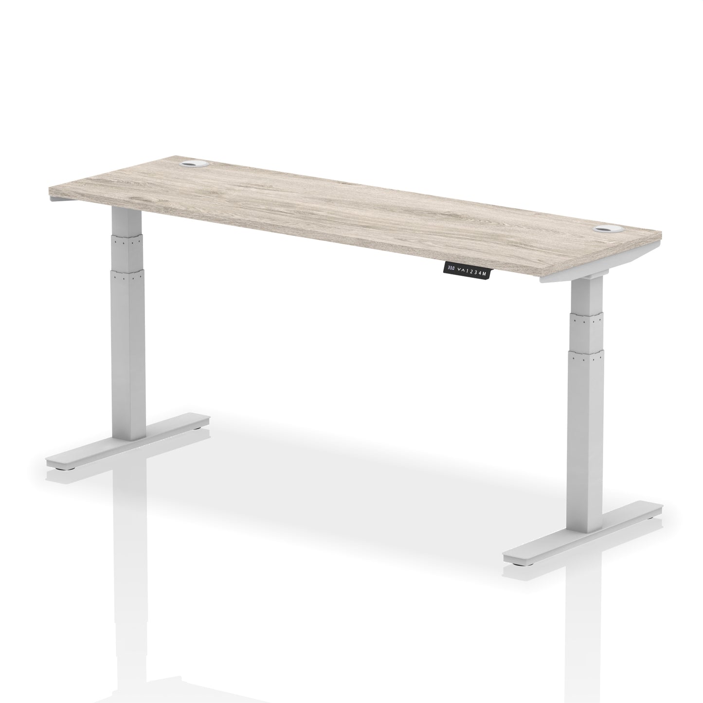 Air Height Adjustable Slimline Desk With Cable Ports - 1200mm, 1400mm, 1600mm, 1800mm - Multiple Colour Options
