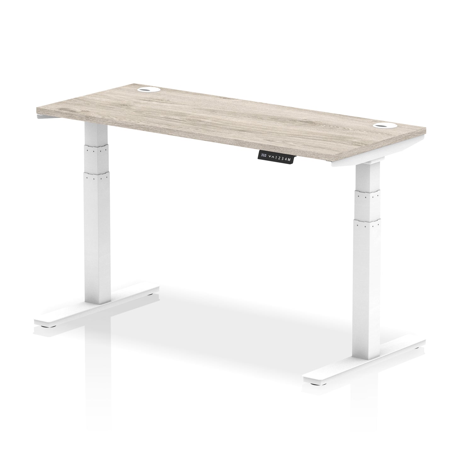 Air Height Adjustable Slimline Desk With Cable Ports - 1200mm, 1400mm, 1600mm, 1800mm - Multiple Colour Options