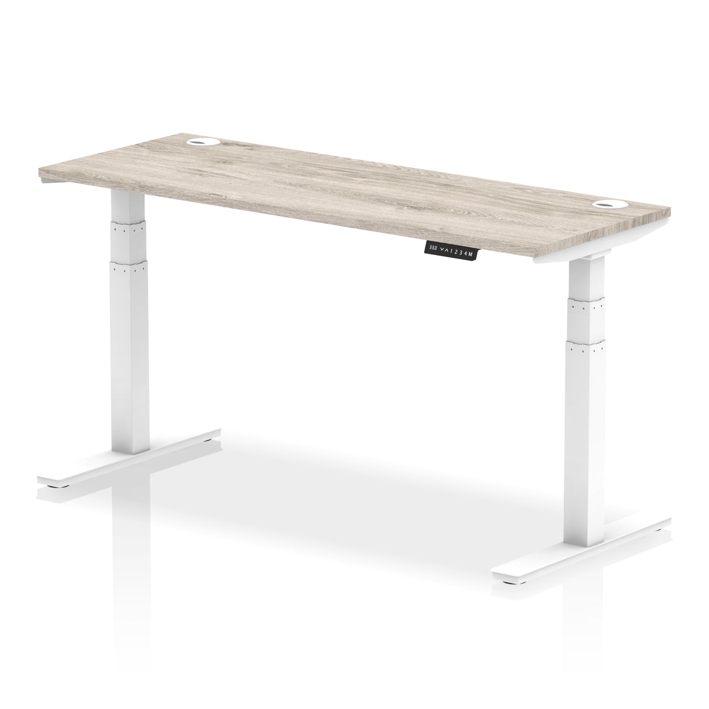 Air Height Adjustable Slimline Desk With Cable Ports - 1200mm, 1400mm, 1600mm, 1800mm - Multiple Colour Options
