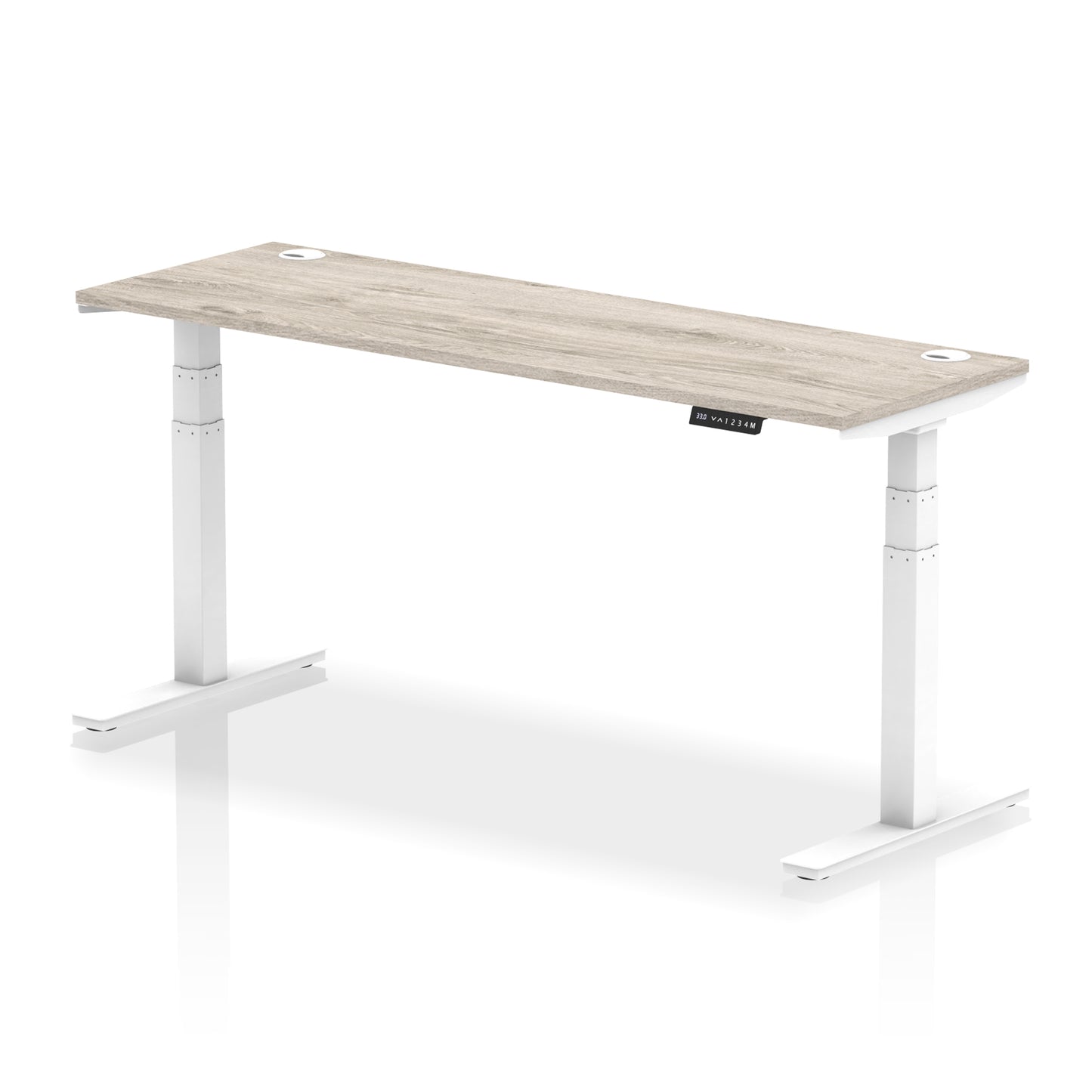 Air Height Adjustable Slimline Desk With Cable Ports - 1200mm, 1400mm, 1600mm, 1800mm - Multiple Colour Options