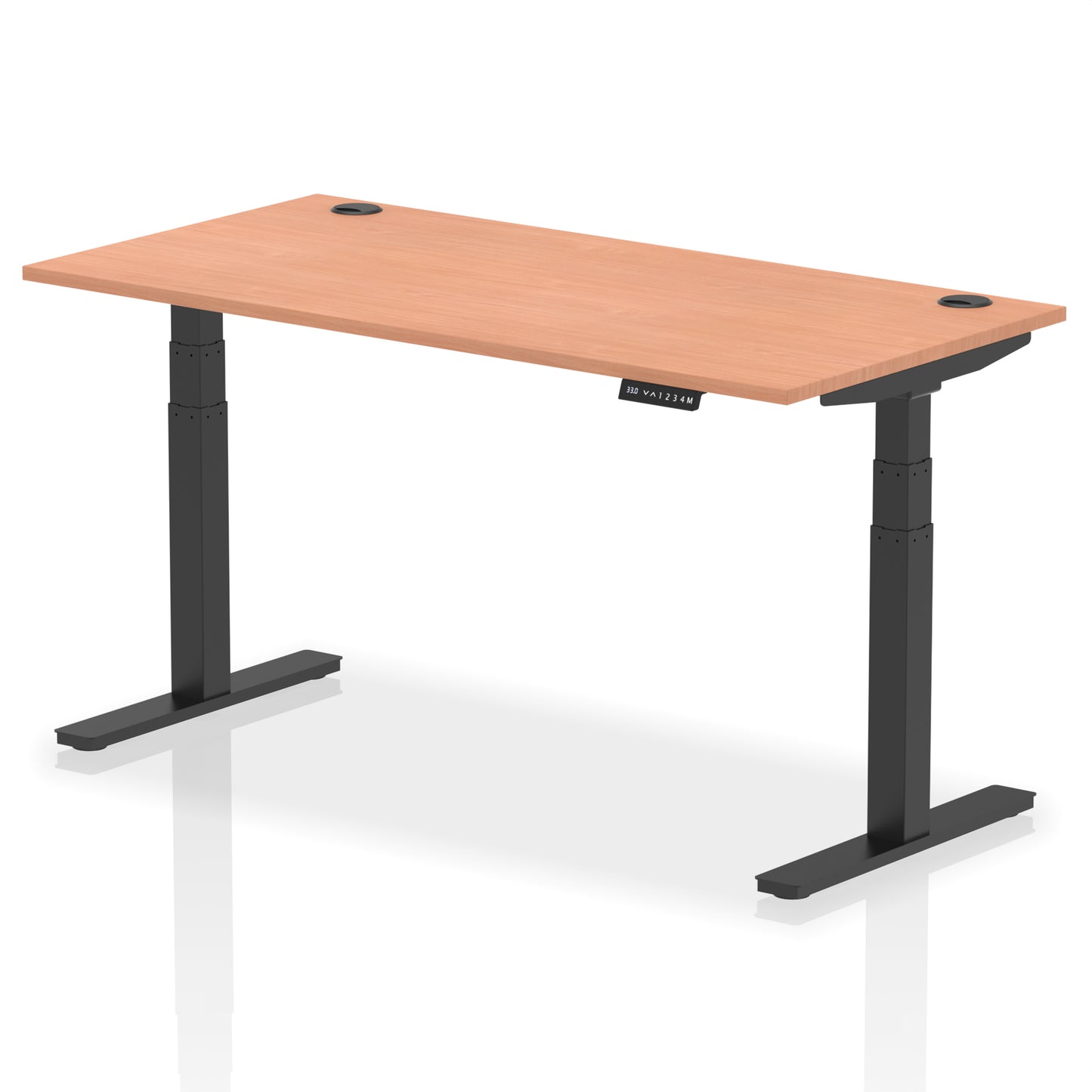 Air Height Adjustable Desk With Cable Ports - 1200mm, 1400mm, 1600mm, 1800mm - Multiple Colour Options