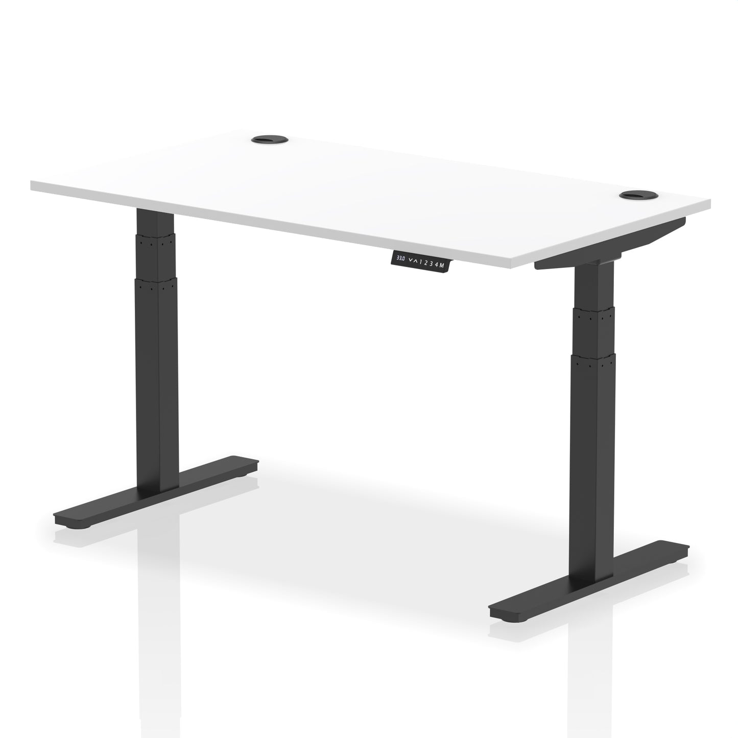 Air Height Adjustable Desk With Cable Ports - 1200mm, 1400mm, 1600mm, 1800mm - Multiple Colour Options