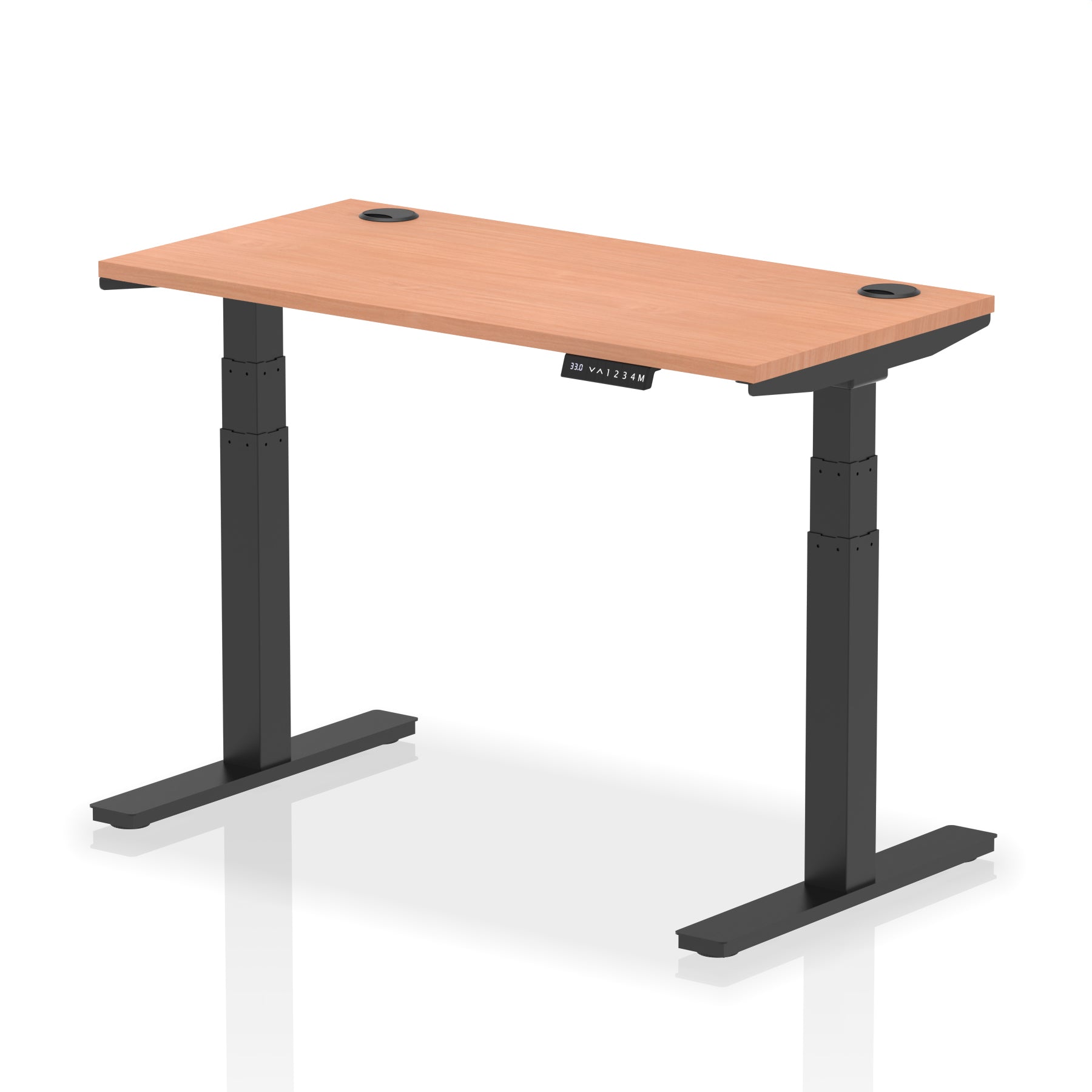 Air Height Adjustable Slimline Desk With Cable Ports - 1200mm, 1400mm, 1600mm, 1800mm - Multiple Colour Options UK