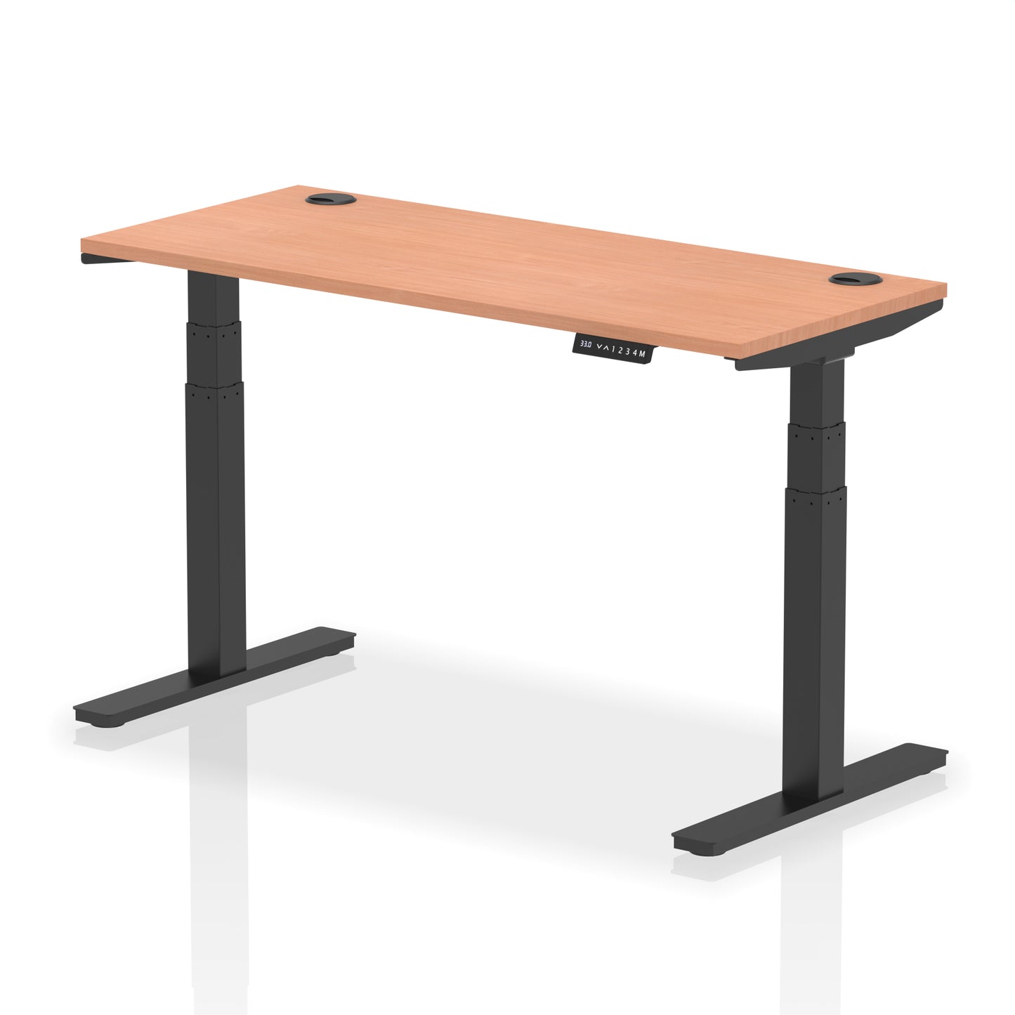 Air Height Adjustable Slimline Desk With Cable Ports - 1200mm, 1400mm, 1600mm, 1800mm - Multiple Colour Options