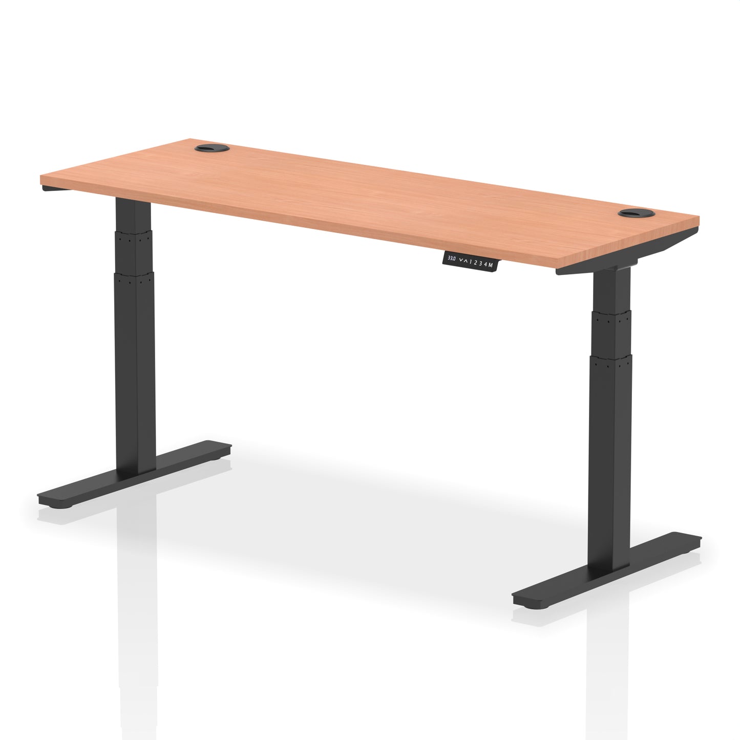 Air Height Adjustable Slimline Desk With Cable Ports - 1200mm, 1400mm, 1600mm, 1800mm - Multiple Colour Options
