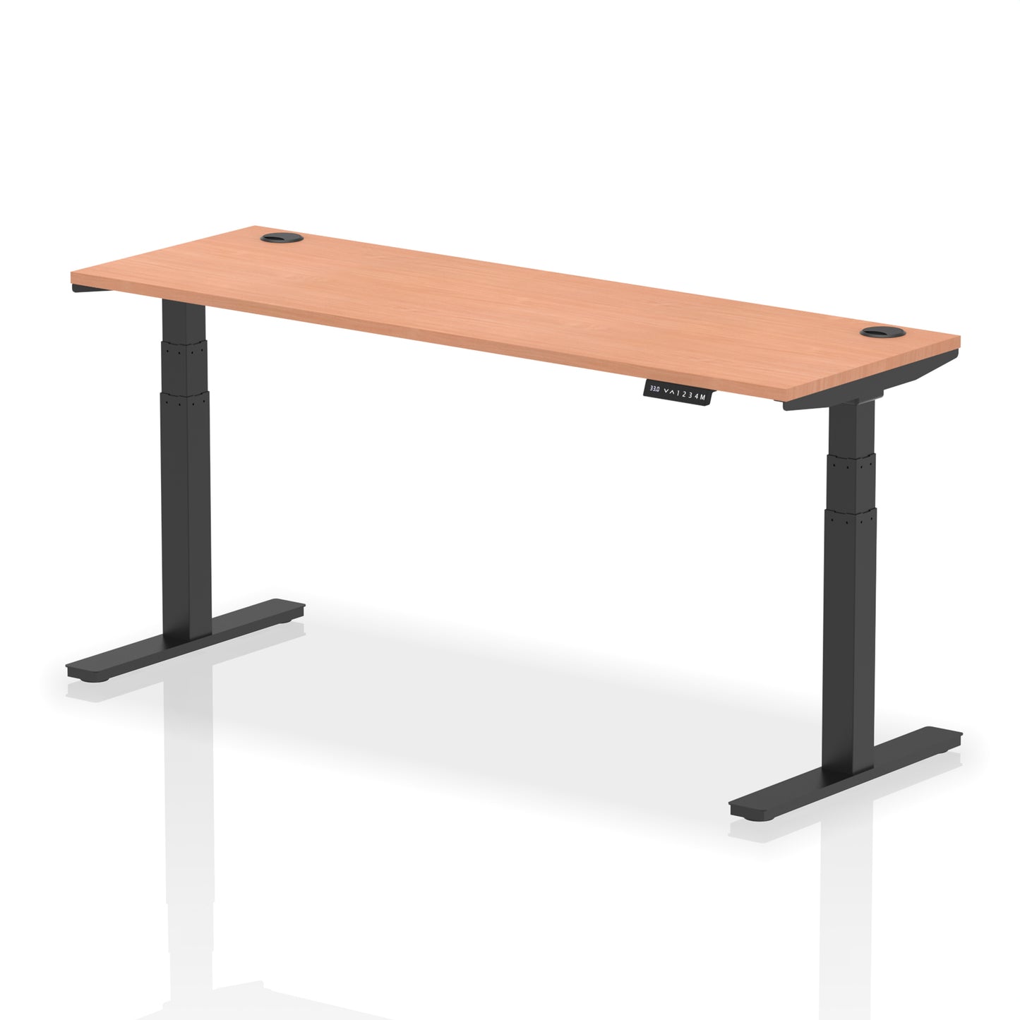 Air Height Adjustable Slimline Desk With Cable Ports - 1200mm, 1400mm, 1600mm, 1800mm - Multiple Colour Options
