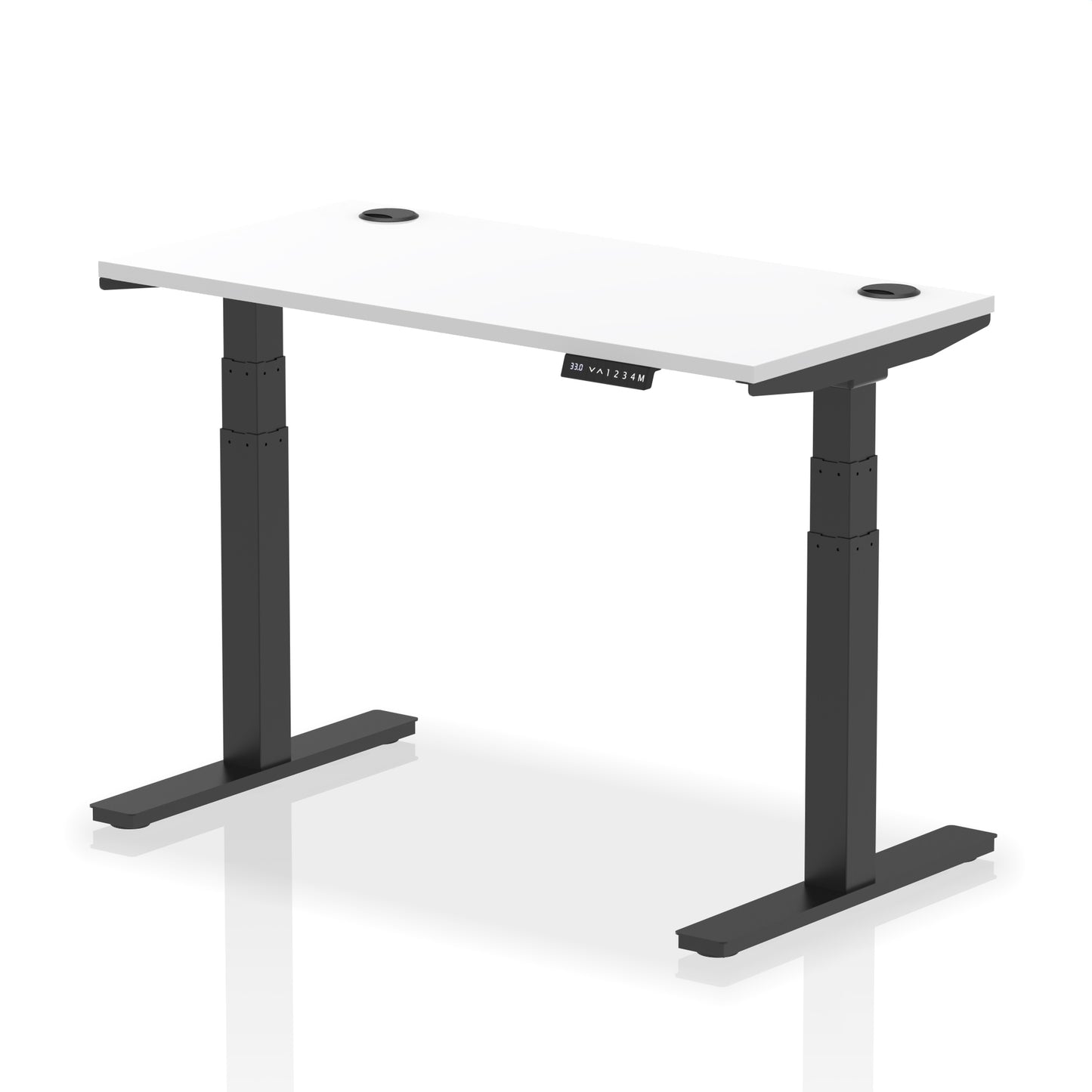 Air Height Adjustable Slimline Desk With Cable Ports - 1200mm, 1400mm, 1600mm, 1800mm - Multiple Colour Options