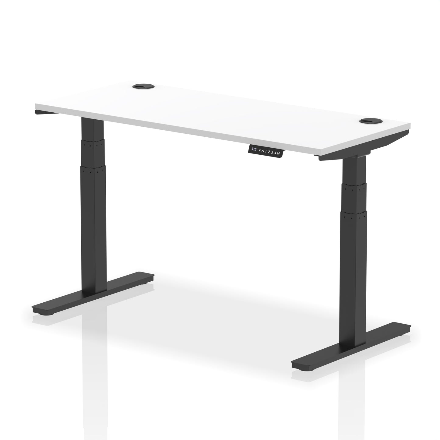 Air Height Adjustable Slimline Desk With Cable Ports - 1200mm, 1400mm, 1600mm, 1800mm - Multiple Colour Options