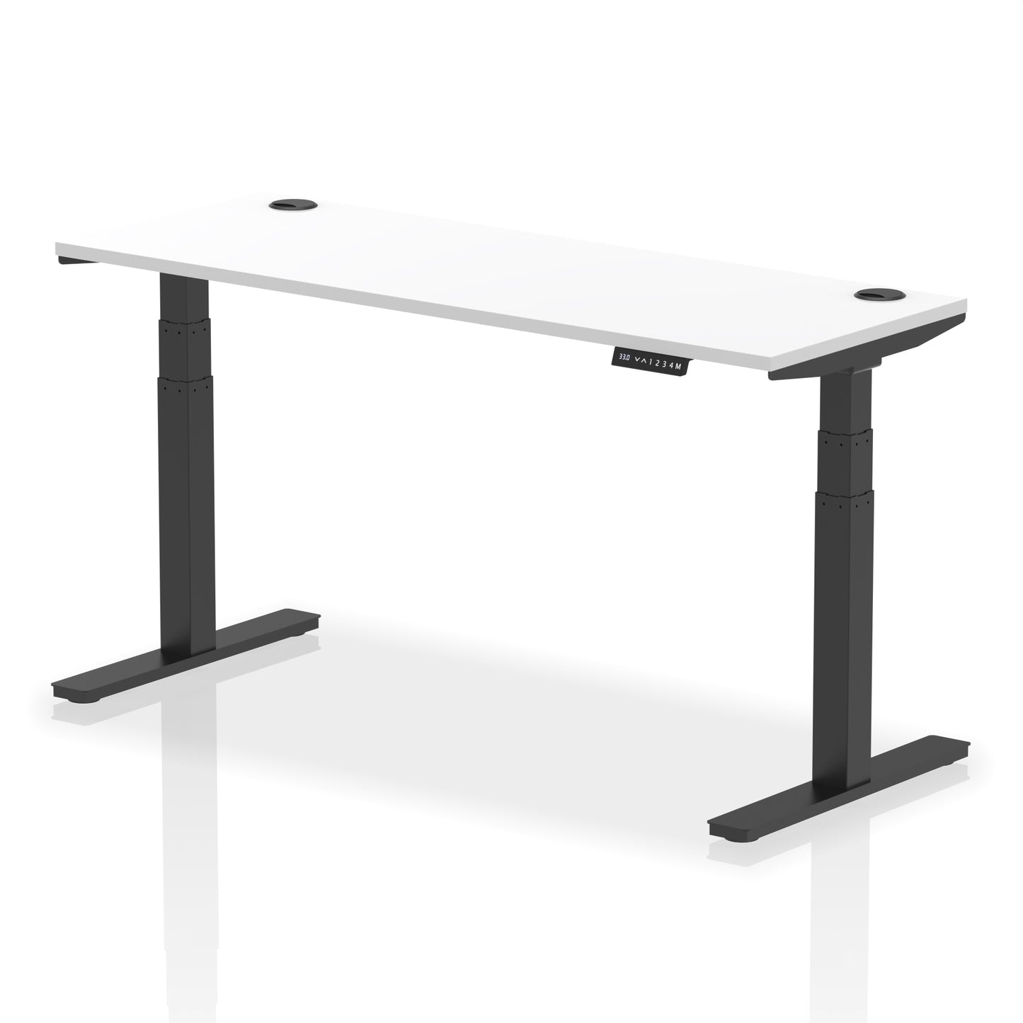 Air Height Adjustable Slimline Desk With Cable Ports - 1200mm, 1400mm, 1600mm, 1800mm - Multiple Colour Options