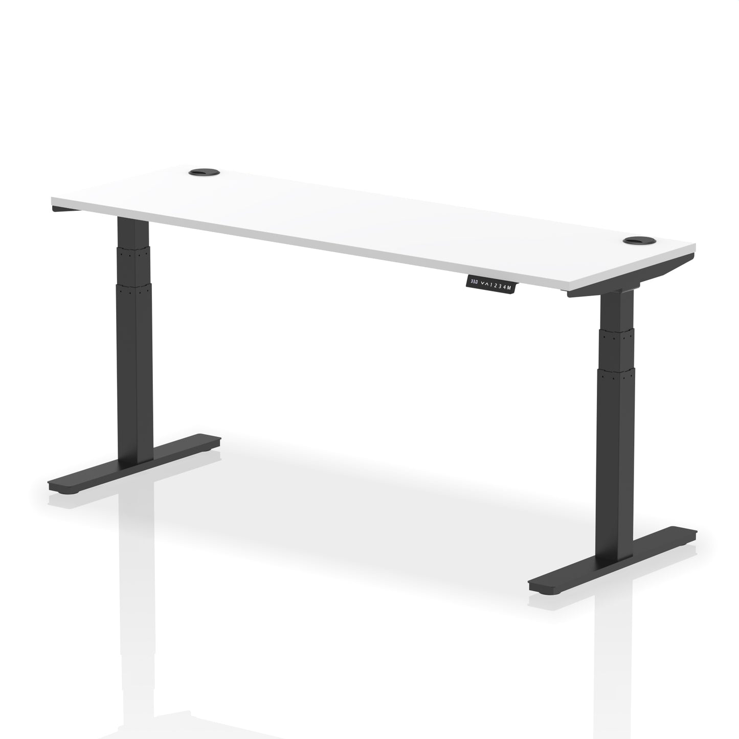 Air Height Adjustable Slimline Desk With Cable Ports - 1200mm, 1400mm, 1600mm, 1800mm - Multiple Colour Options