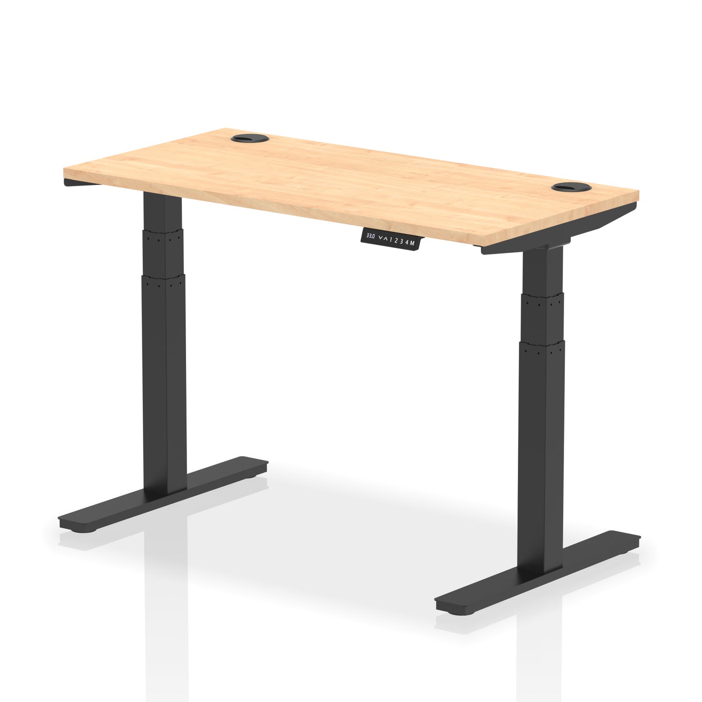 Air Height Adjustable Slimline Desk With Cable Ports - 1200mm, 1400mm, 1600mm, 1800mm - Multiple Colour Options