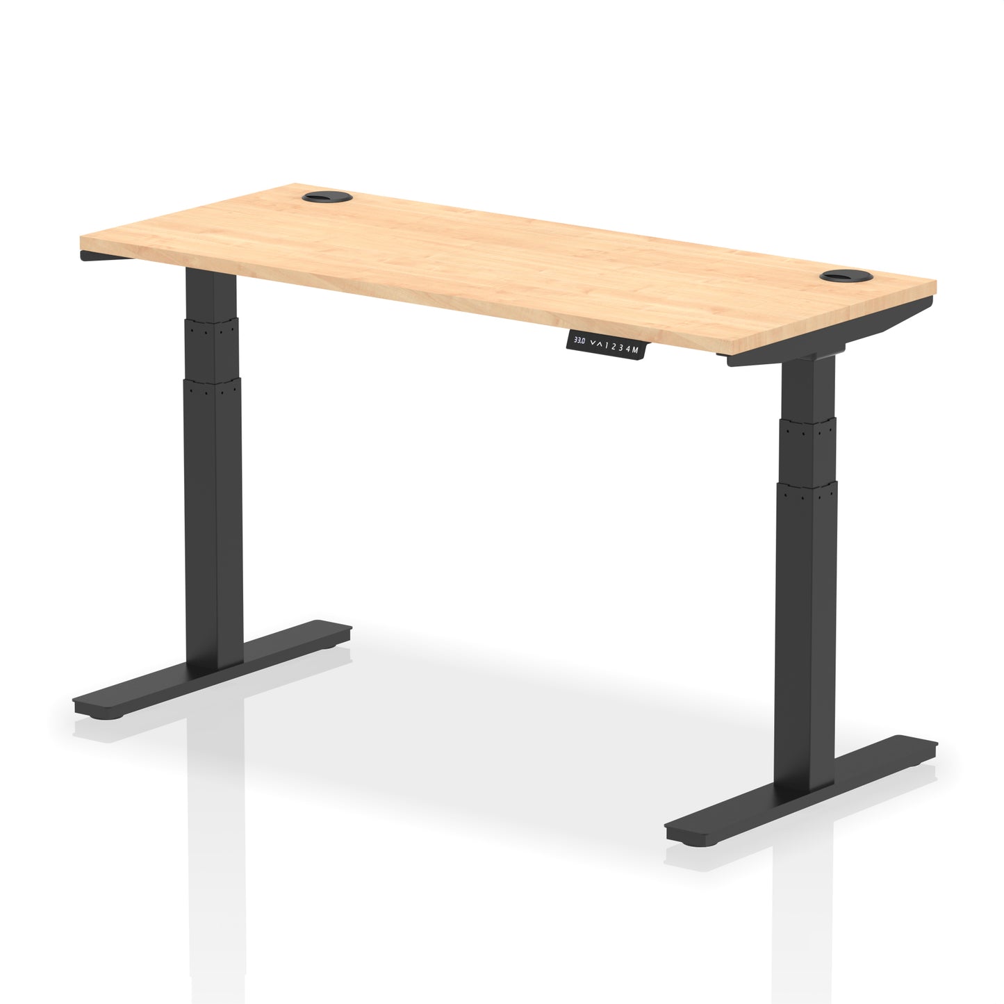 Air Height Adjustable Slimline Desk With Cable Ports - 1200mm, 1400mm, 1600mm, 1800mm - Multiple Colour Options
