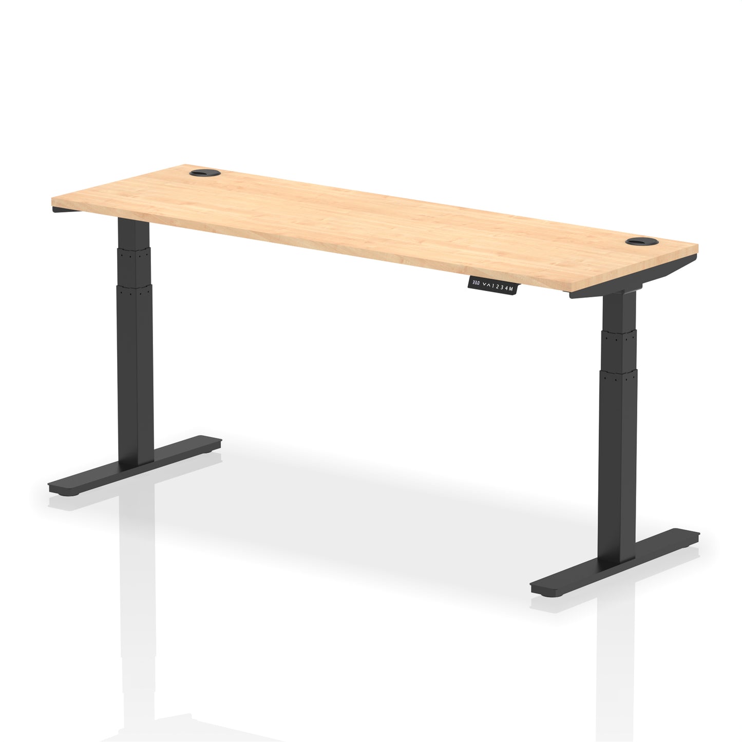 Air Height Adjustable Slimline Desk With Cable Ports - 1200mm, 1400mm, 1600mm, 1800mm - Multiple Colour Options