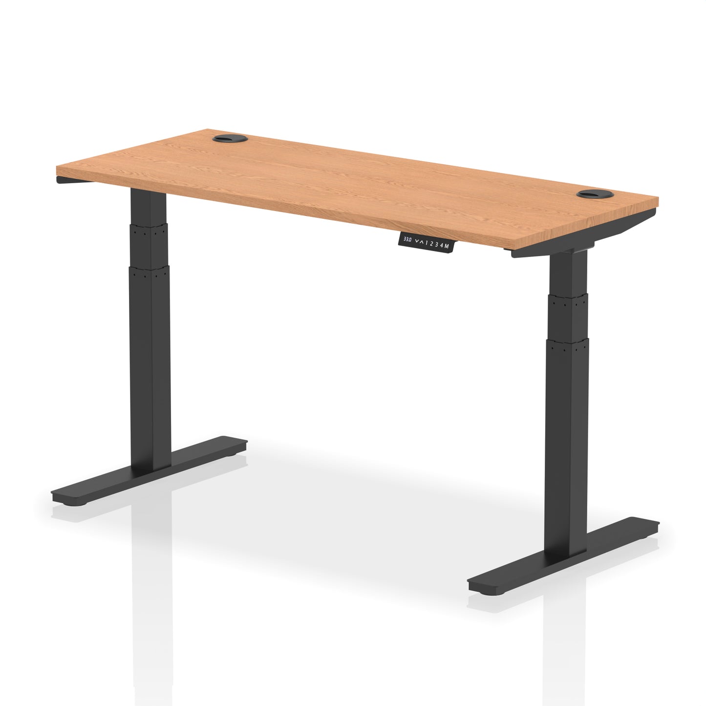 Air Height Adjustable Slimline Desk With Cable Ports - 1200mm, 1400mm, 1600mm, 1800mm - Multiple Colour Options