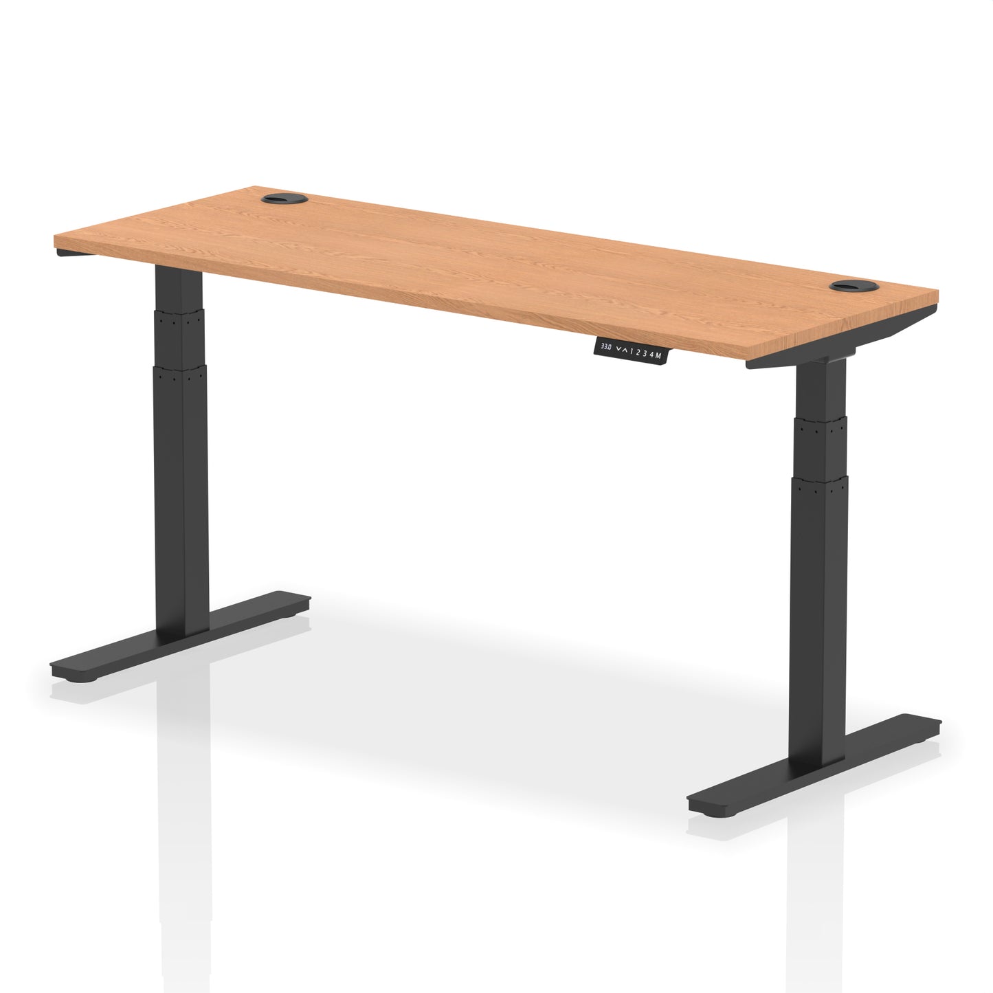 Air Height Adjustable Slimline Desk With Cable Ports - 1200mm, 1400mm, 1600mm, 1800mm - Multiple Colour Options