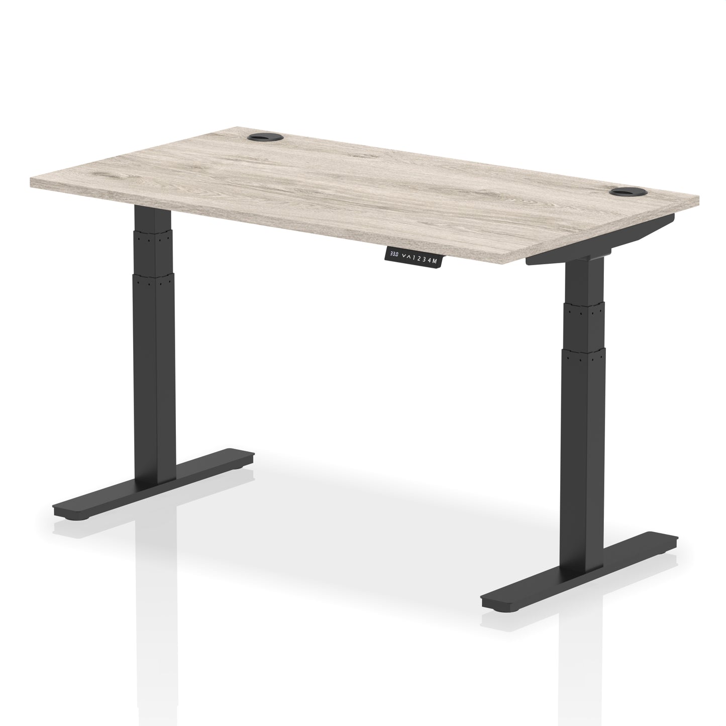 Air Height Adjustable Desk With Cable Ports - 1200mm, 1400mm, 1600mm, 1800mm - Multiple Colour Options