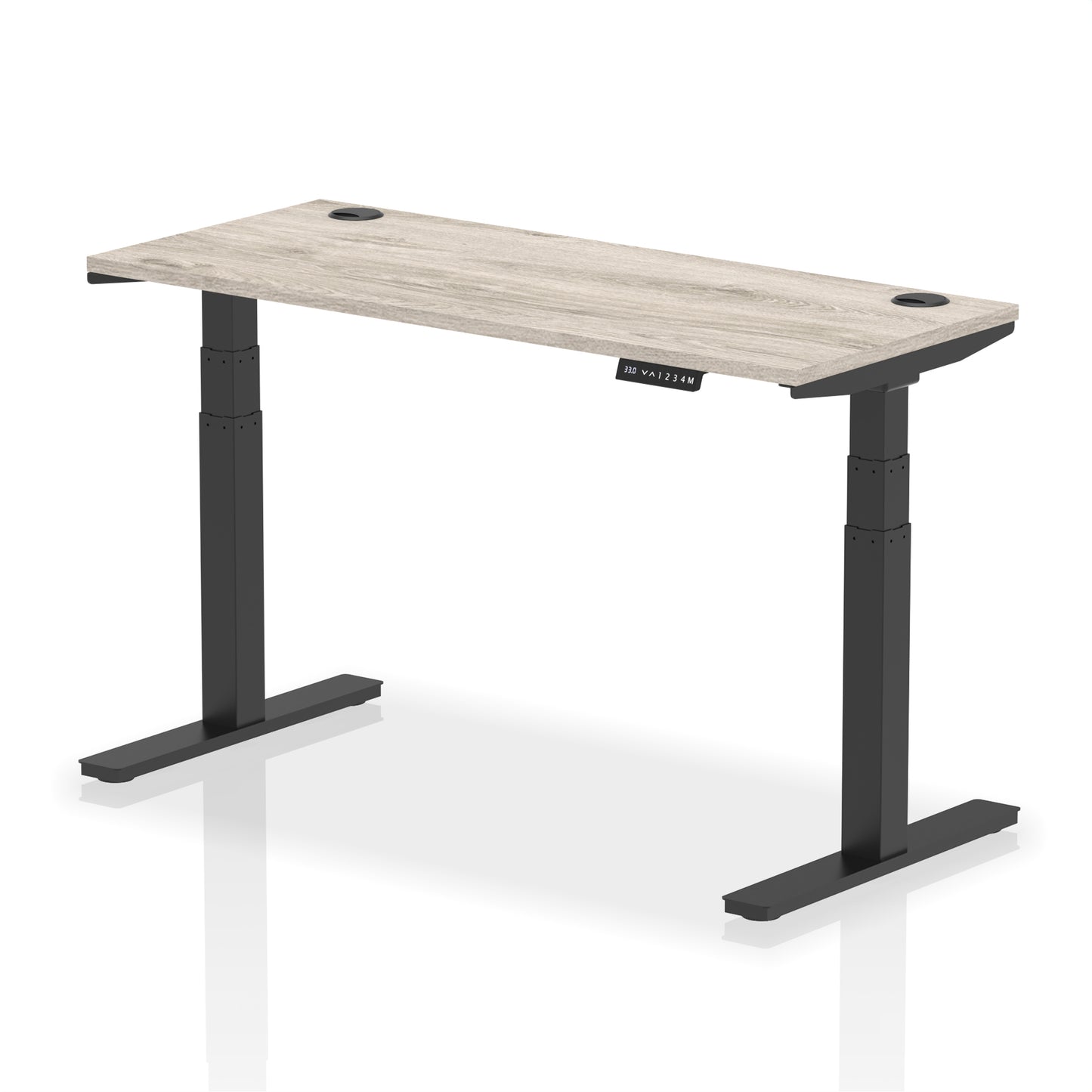 Air Height Adjustable Slimline Desk With Cable Ports - 1200mm, 1400mm, 1600mm, 1800mm - Multiple Colour Options