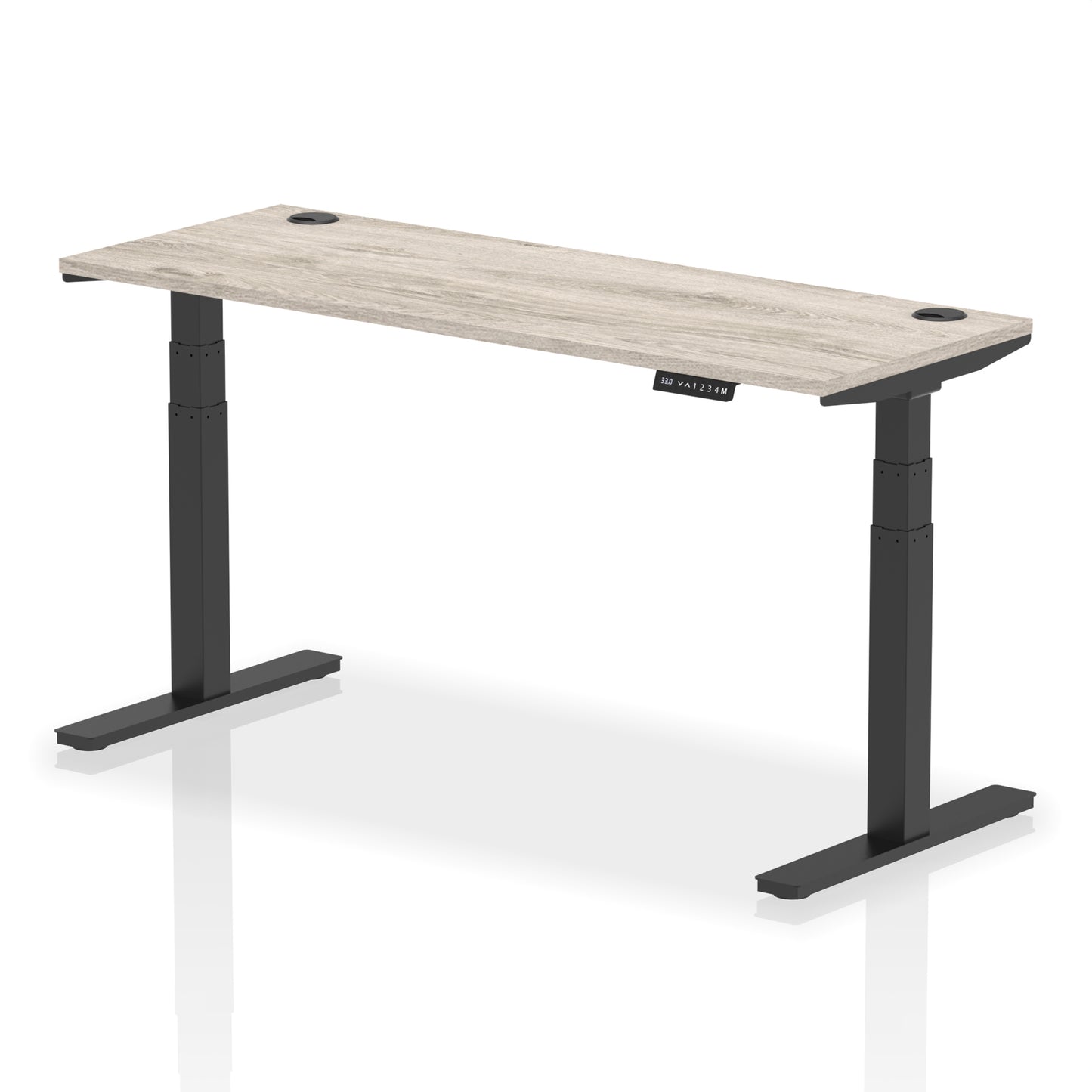 Air Height Adjustable Slimline Desk With Cable Ports - 1200mm, 1400mm, 1600mm, 1800mm - Multiple Colour Options