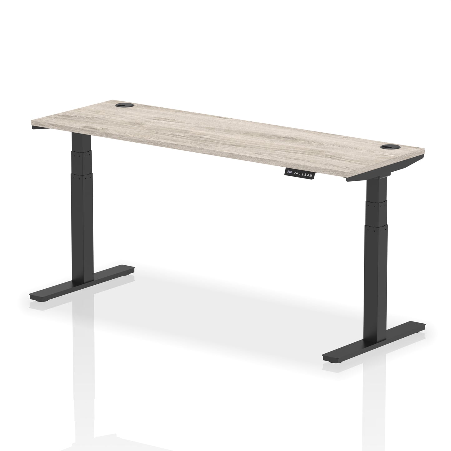 Air Height Adjustable Slimline Desk With Cable Ports - 1200mm, 1400mm, 1600mm, 1800mm - Multiple Colour Options
