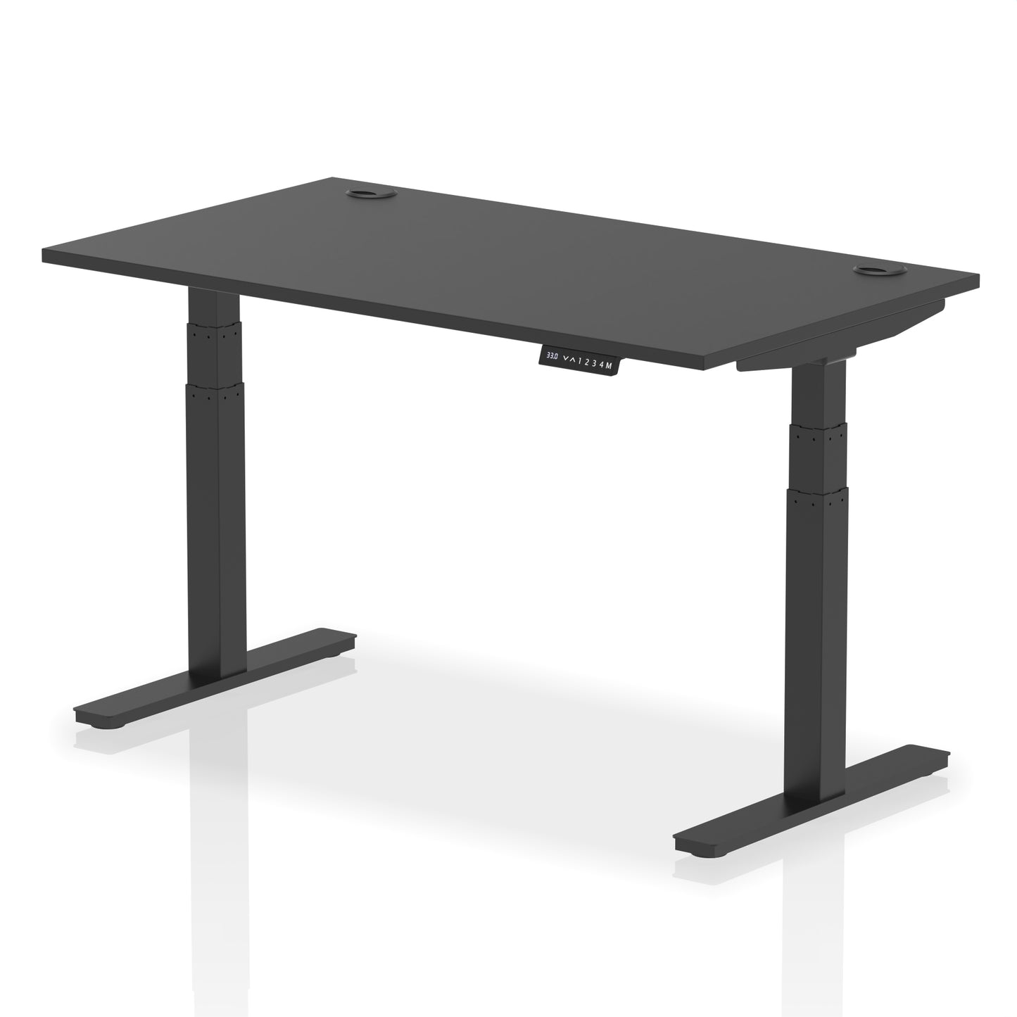 Air Height Adjustable Black Series Desk with Cable Ports - 1200mm, 1400mm, 1600mm, 1800mm