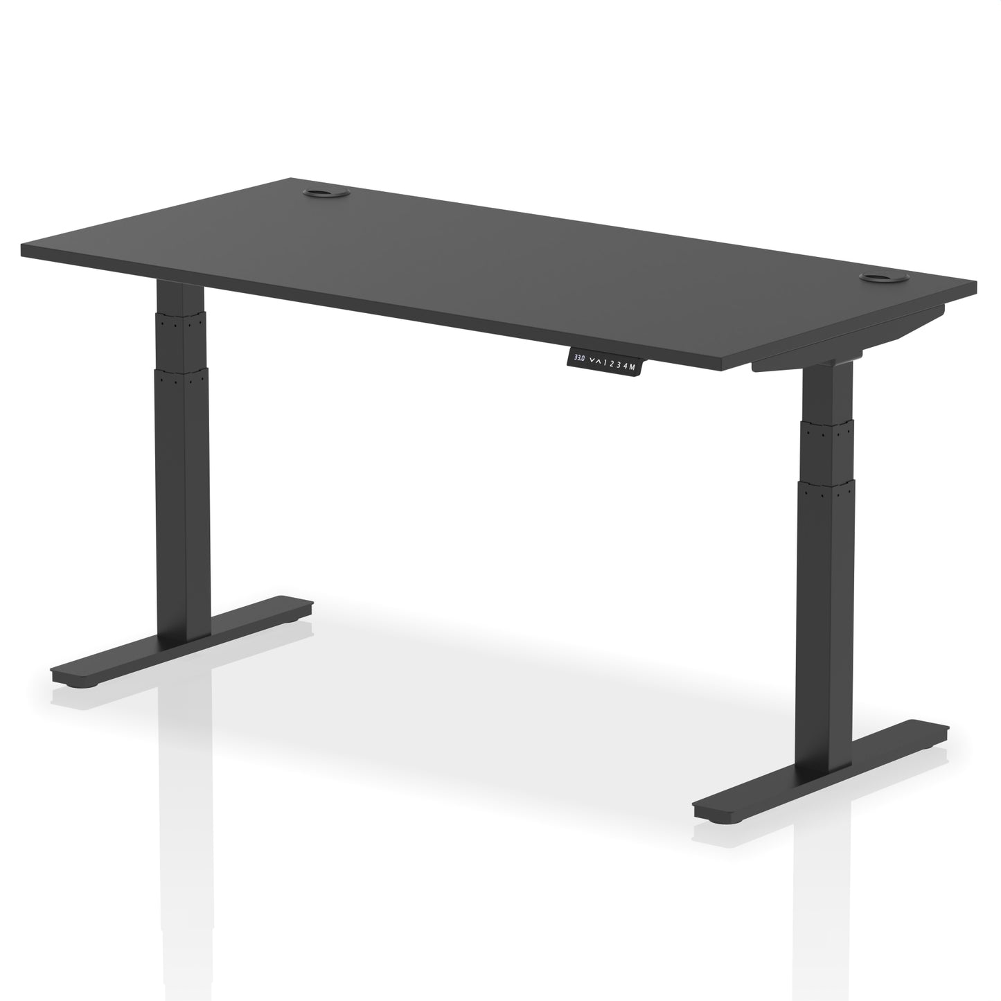 Air Height Adjustable Black Series Desk with Cable Ports - 1200mm, 1400mm, 1600mm, 1800mm