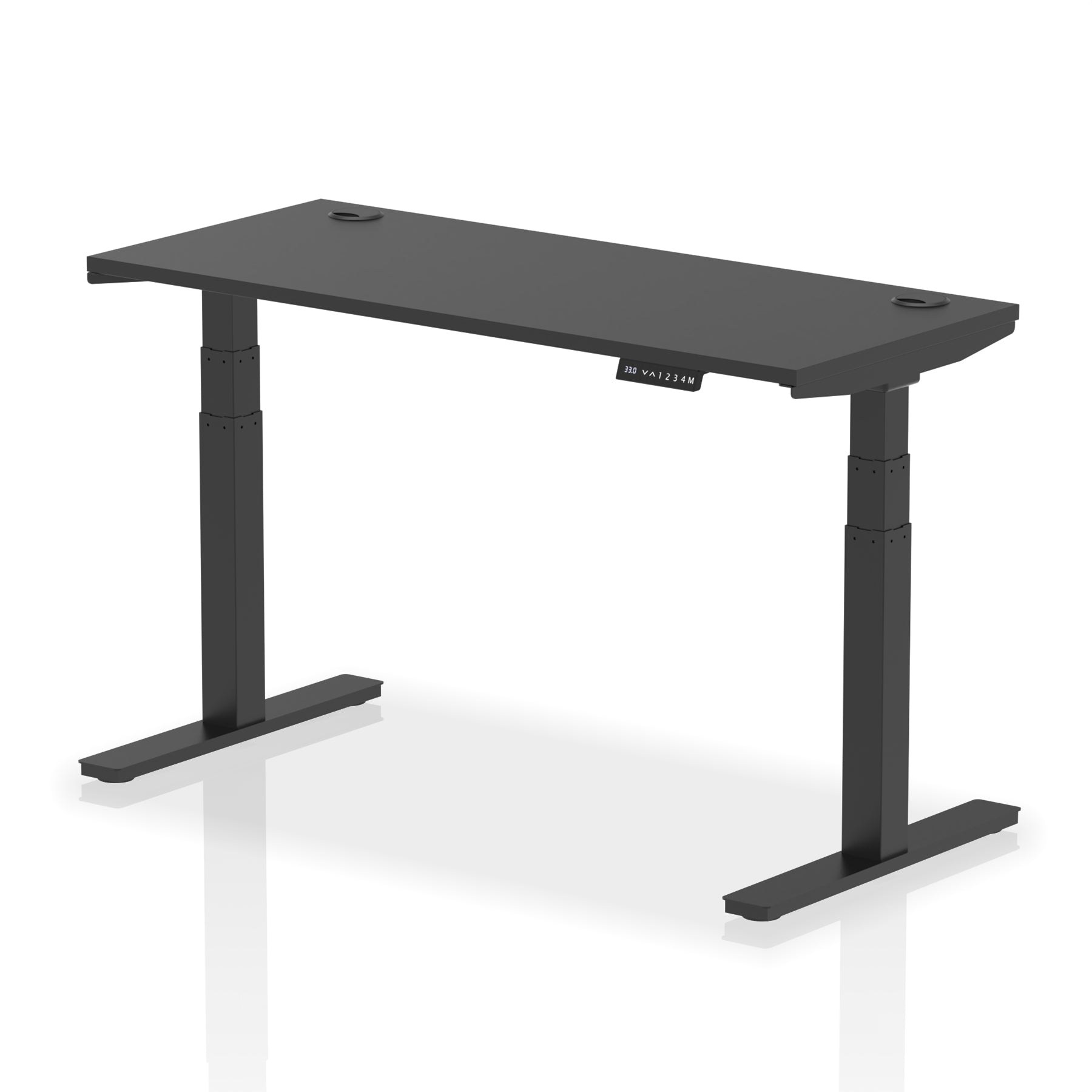 Air Height Adjustable Black Series Slimline Desk with Cable Ports - 1200mm, 1400mm, 1600mm, 1800mm