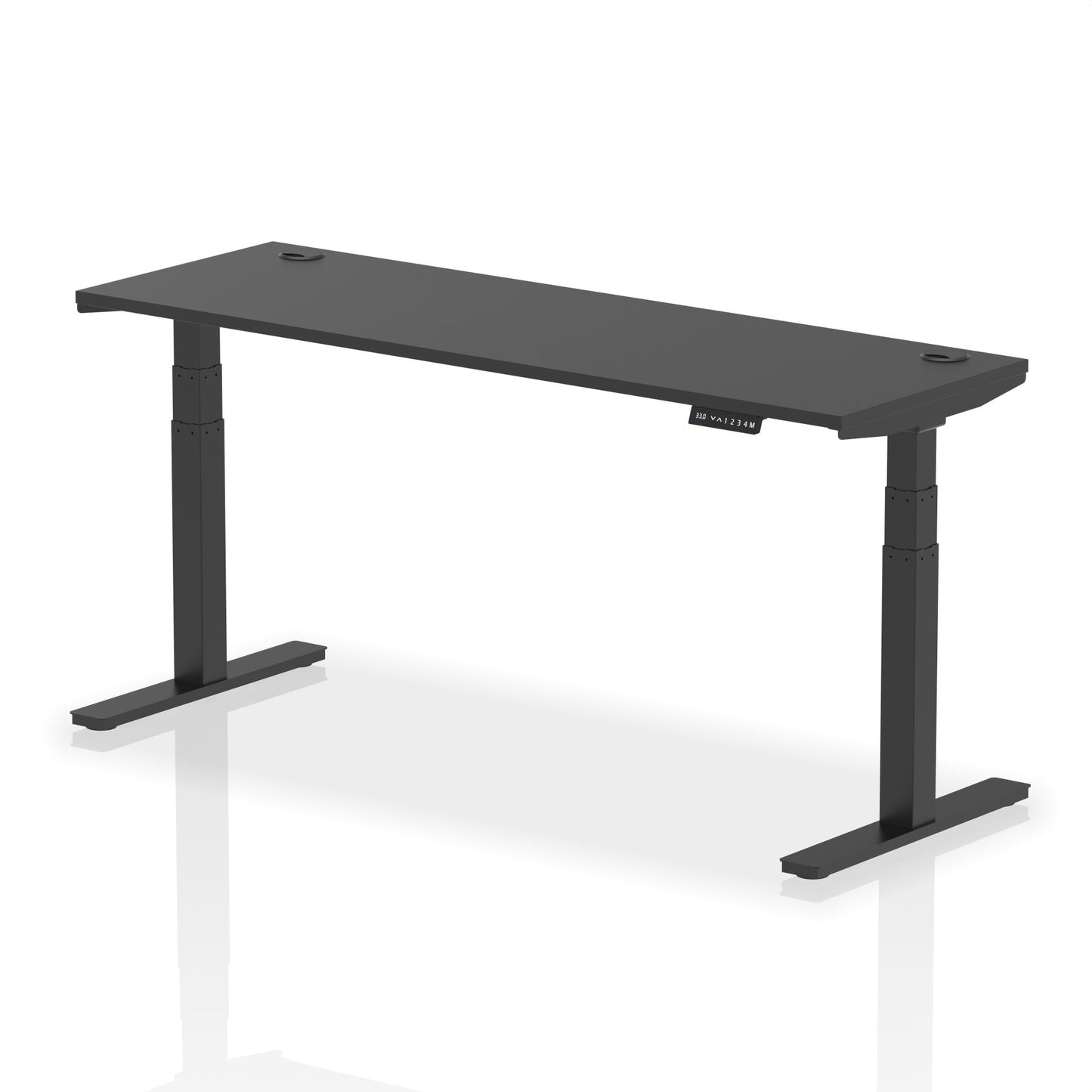 Air Height Adjustable Black Series Slimline Desk with Cable Ports - 1200mm, 1400mm, 1600mm, 1800mm