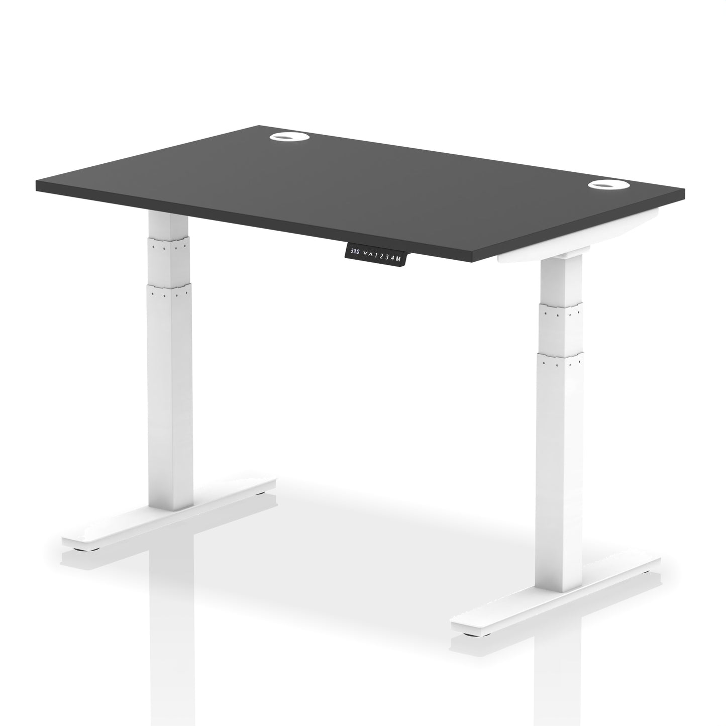 Air Height Adjustable Black Series Desk with Cable Ports - 1200mm, 1400mm, 1600mm, 1800mm