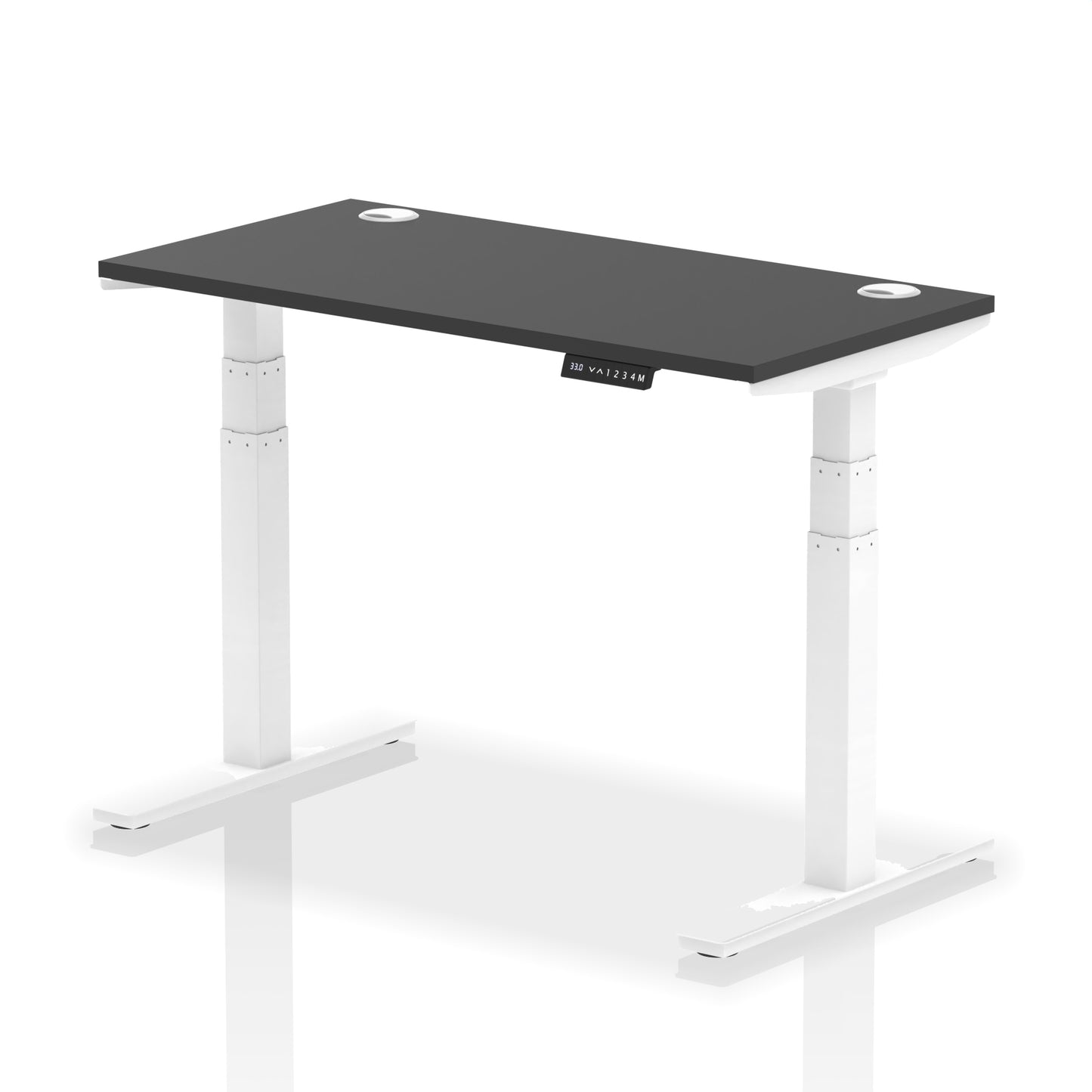 Air Height Adjustable Black Series Slimline Desk with Cable Ports - 1200mm, 1400mm, 1600mm, 1800mm