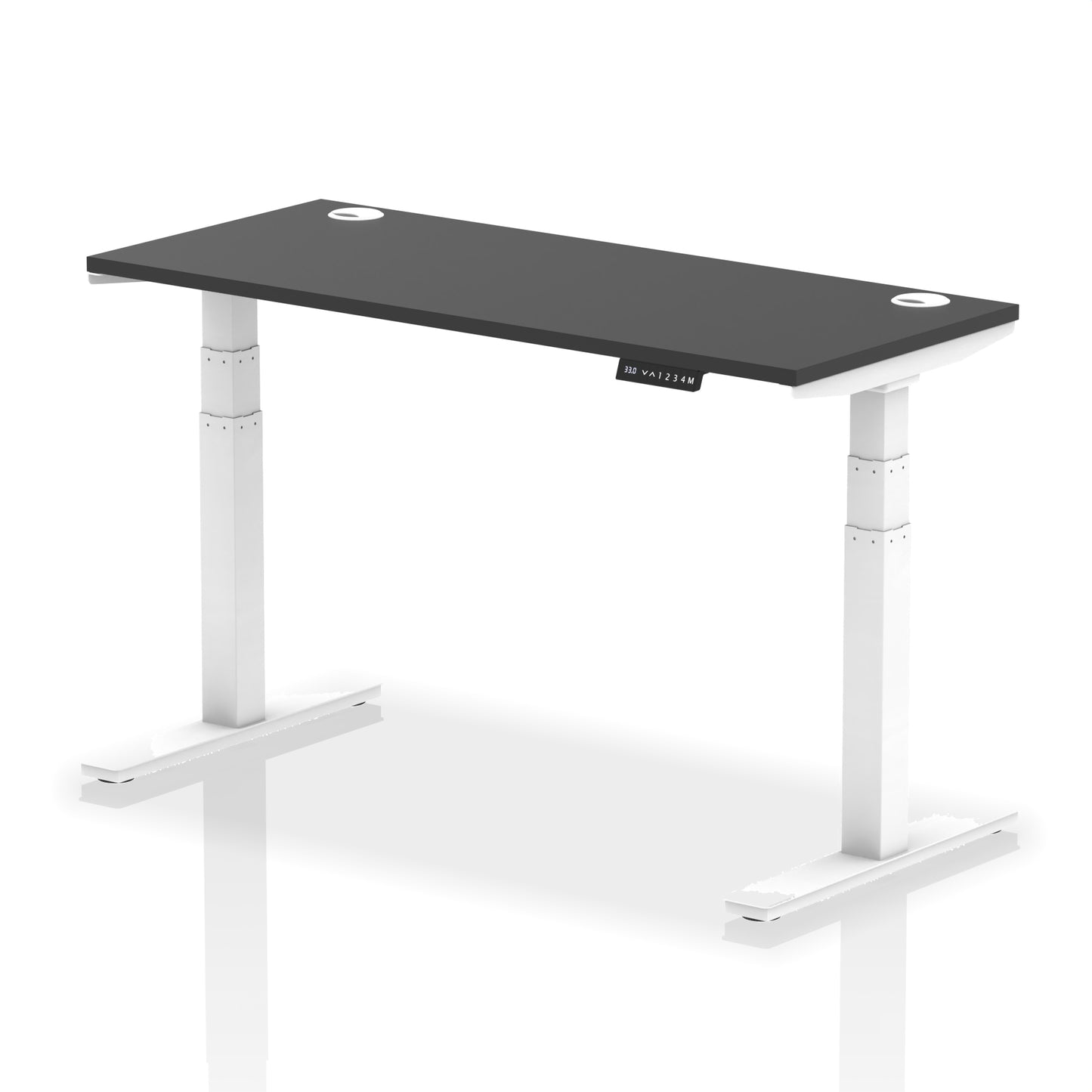 Air Height Adjustable Black Series Slimline Desk with Cable Ports - 1200mm, 1400mm, 1600mm, 1800mm