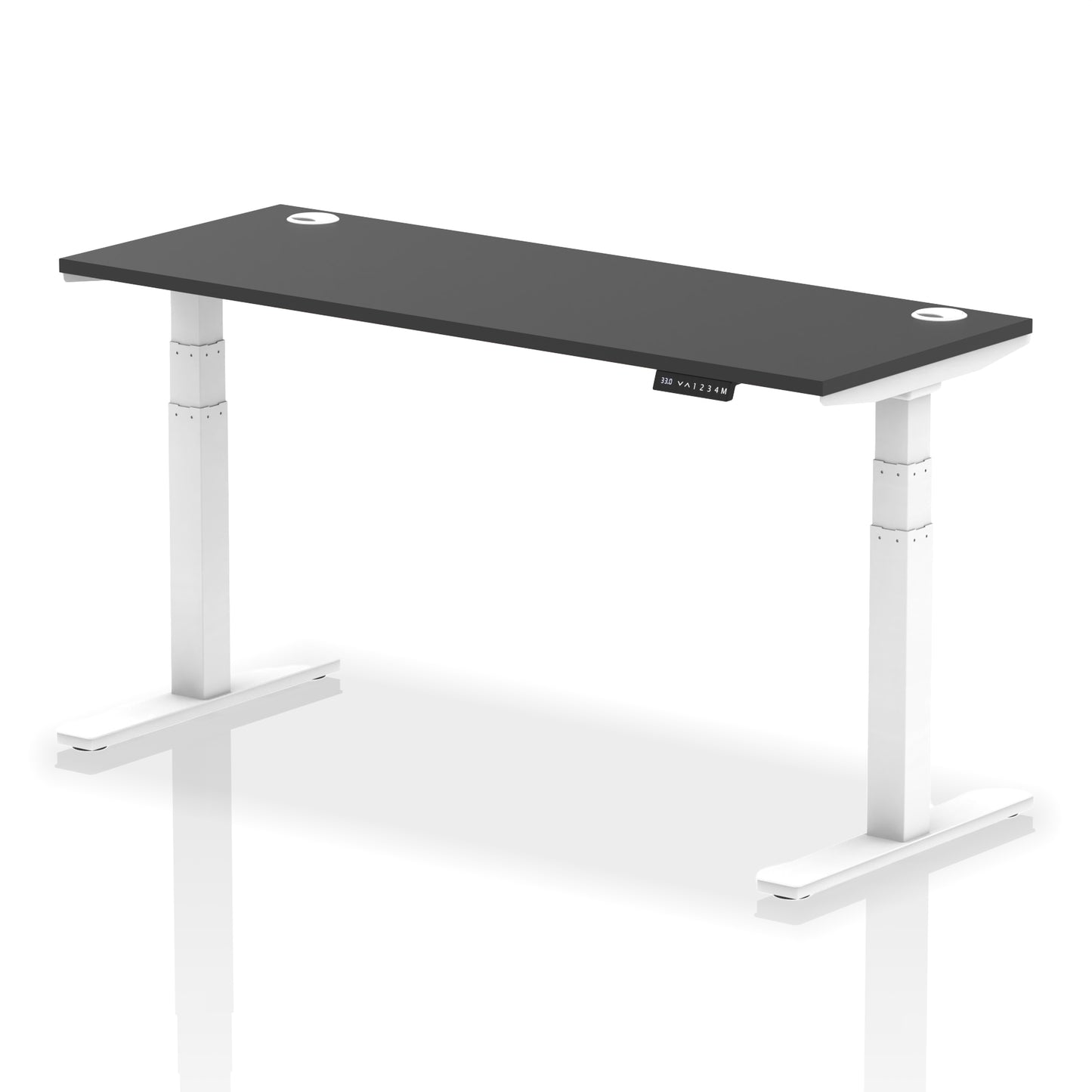Air Height Adjustable Black Series Slimline Desk with Cable Ports - 1200mm, 1400mm, 1600mm, 1800mm