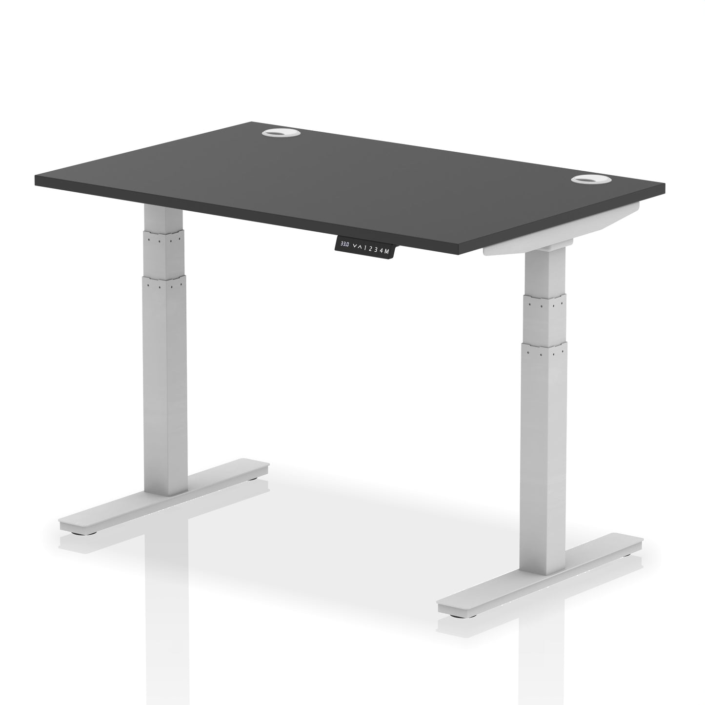 Air Height Adjustable Black Series Desk with Cable Ports - 1200mm, 1400mm, 1600mm, 1800mm