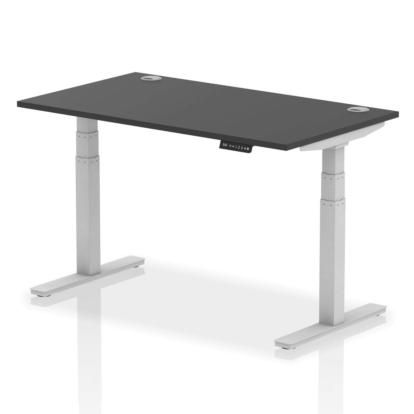 Air Height Adjustable Black Series Desk with Cable Ports - 1200mm, 1400mm, 1600mm, 1800mm