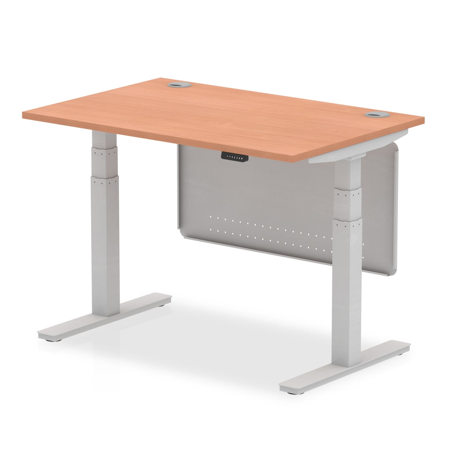 Air Height Adjustable Desk With Cable Ports With Steel Modesty Panel - 1200mm, 1400mm, 1600mm, 1800mm - Multiple Colour Options