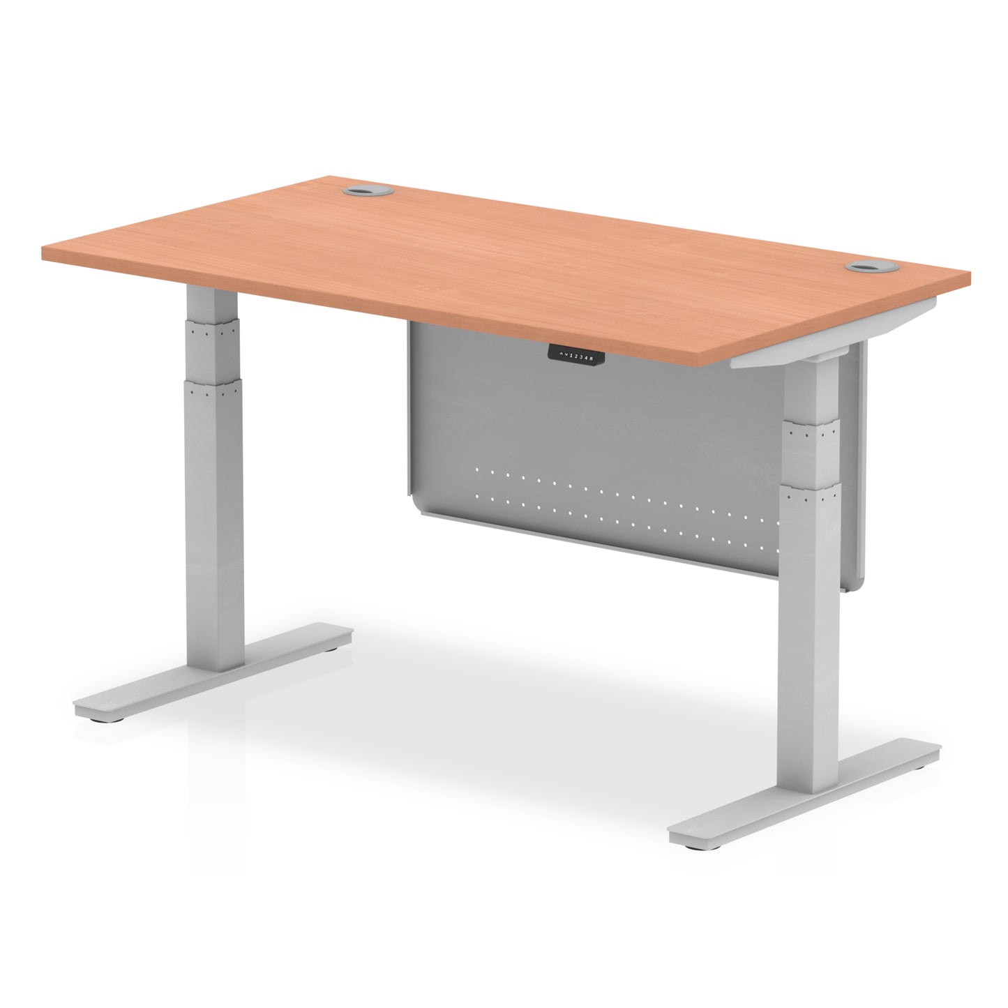 Air Height Adjustable Desk With Cable Ports With Steel Modesty Panel - 1200mm, 1400mm, 1600mm, 1800mm - Multiple Colour Options