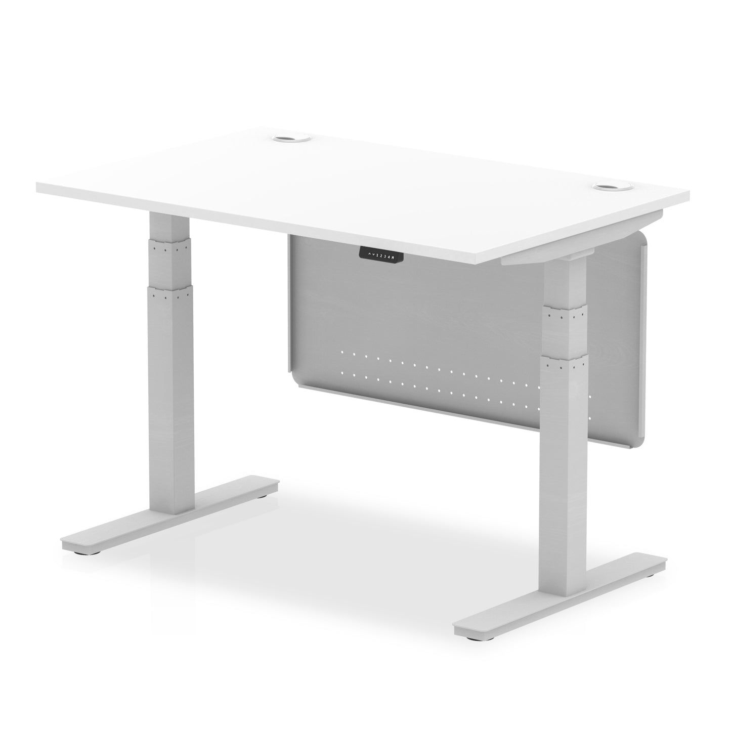 Air Height Adjustable Desk With Cable Ports With Steel Modesty Panel - 1200mm, 1400mm, 1600mm, 1800mm - Multiple Colour Options