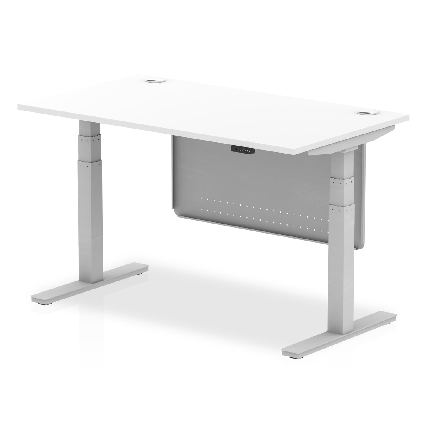 Air Height Adjustable Desk With Cable Ports With Steel Modesty Panel - 1200mm, 1400mm, 1600mm, 1800mm - Multiple Colour Options