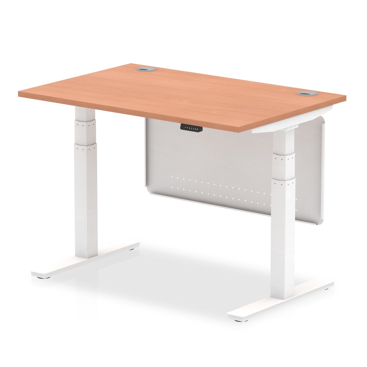 Air Height Adjustable Desk With Cable Ports With Steel Modesty Panel - 1200mm, 1400mm, 1600mm, 1800mm - Multiple Colour Options