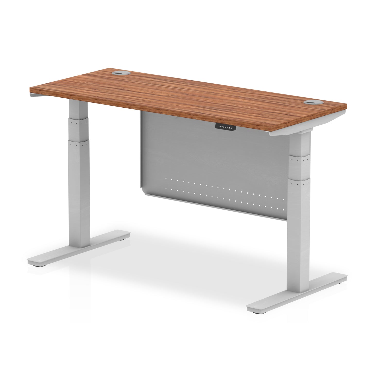 Air Height Adjustable Slimline Desk With Cable Ports With Steel Modesty Panel - 1200mm, 1400mm, 1600mm, 1800mm - Multiple Colour Options